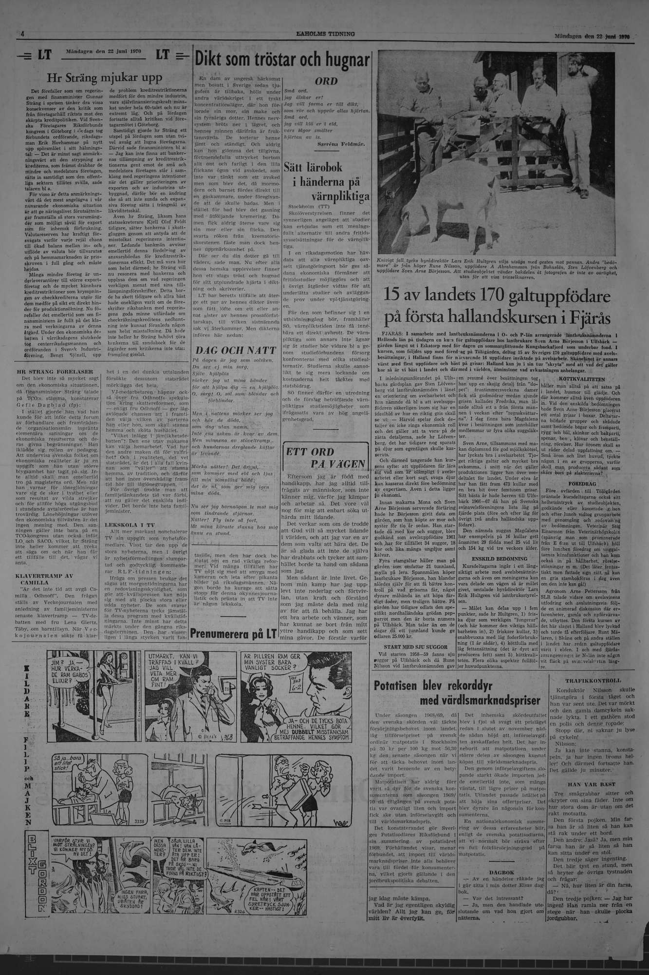 Laholms Tidning Måndag 22 juni 1970, sida 4