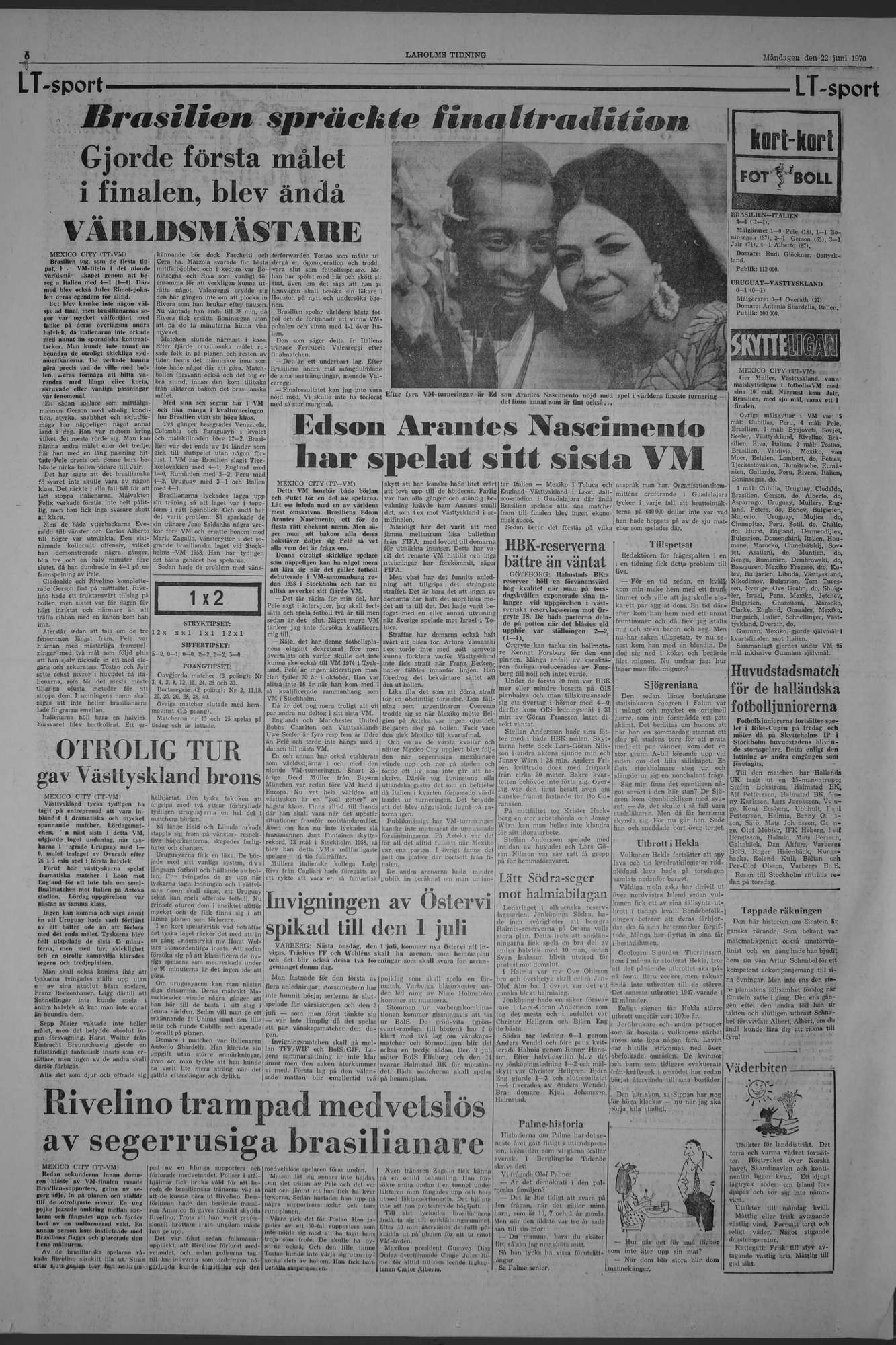 Laholms Tidning Måndag 22 juni 1970, sida 6
