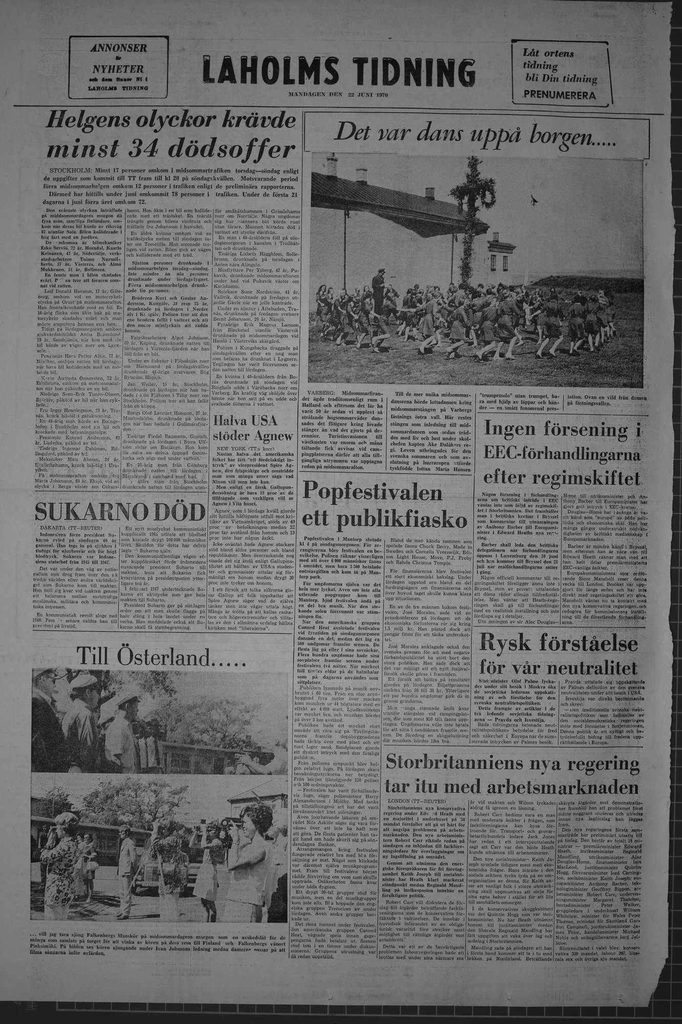 Laholms Tidning Måndag 22 juni 1970, sida 8