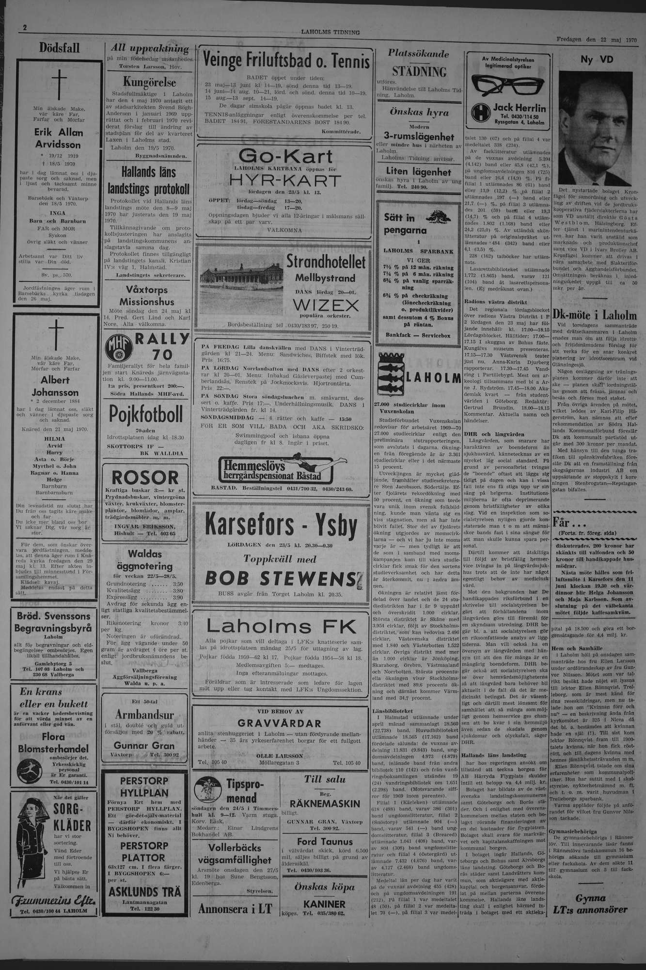 Laholms Tidning Fredag 22 maj 1970, sida 2