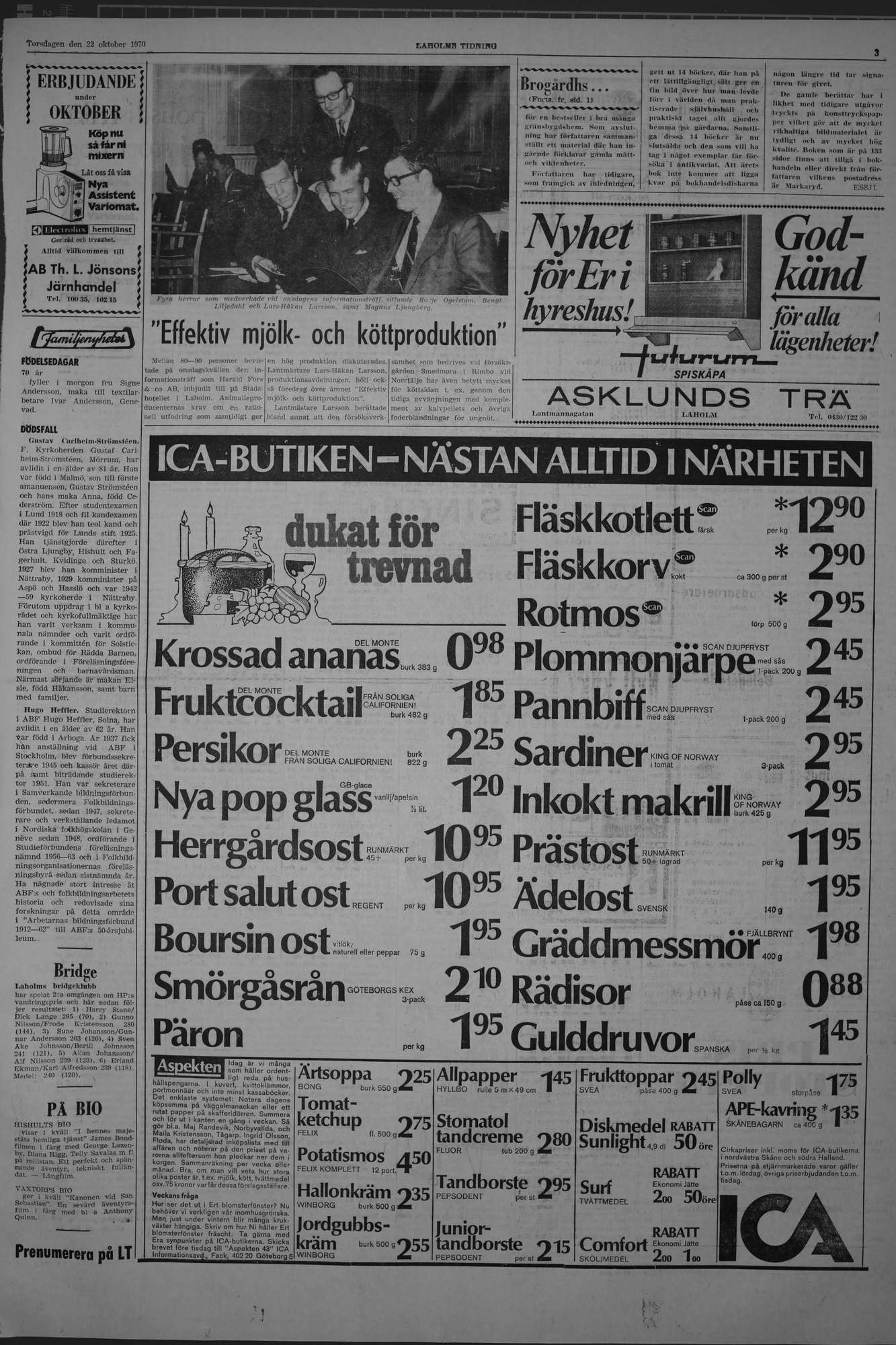 Laholms Tidning Torsdag 22 oktober 1970, sida 3