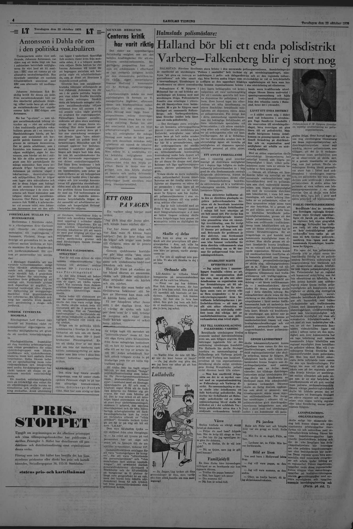Laholms Tidning Torsdag 22 oktober 1970, sida 4