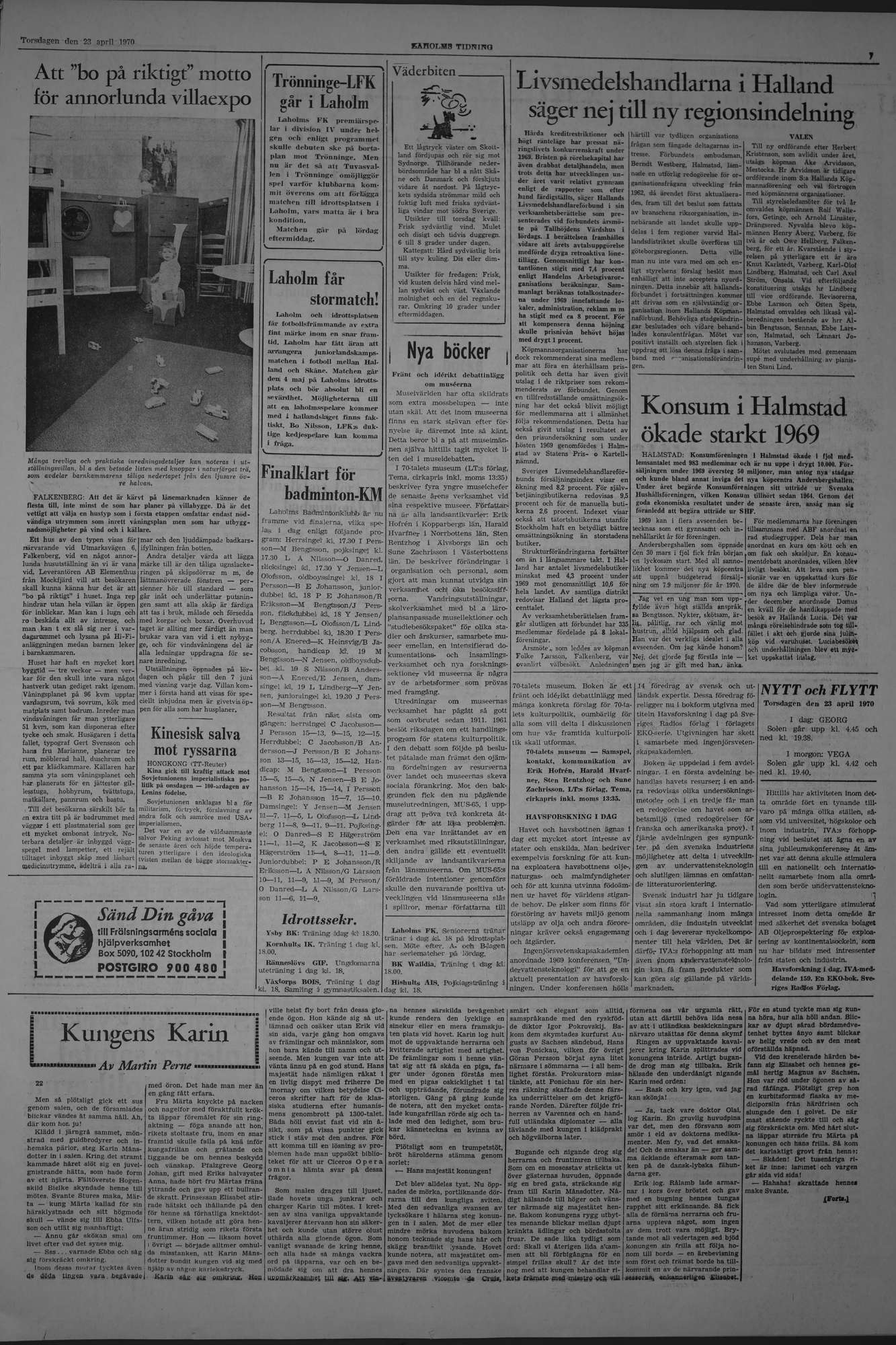 Laholms Tidning Torsdag 23 april 1970, sida 7