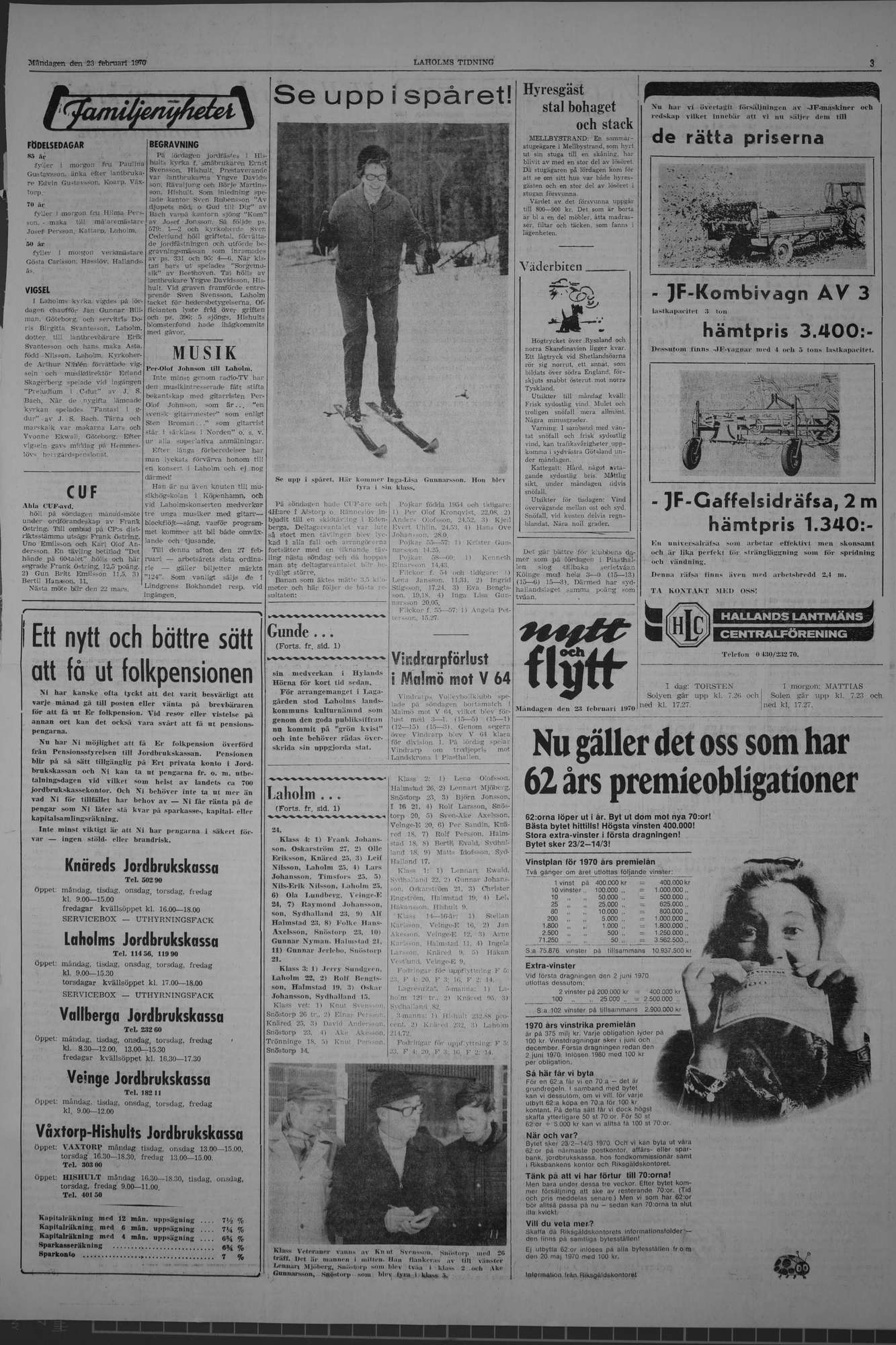 Laholms Tidning Måndag 23 februari 1970, sida 3