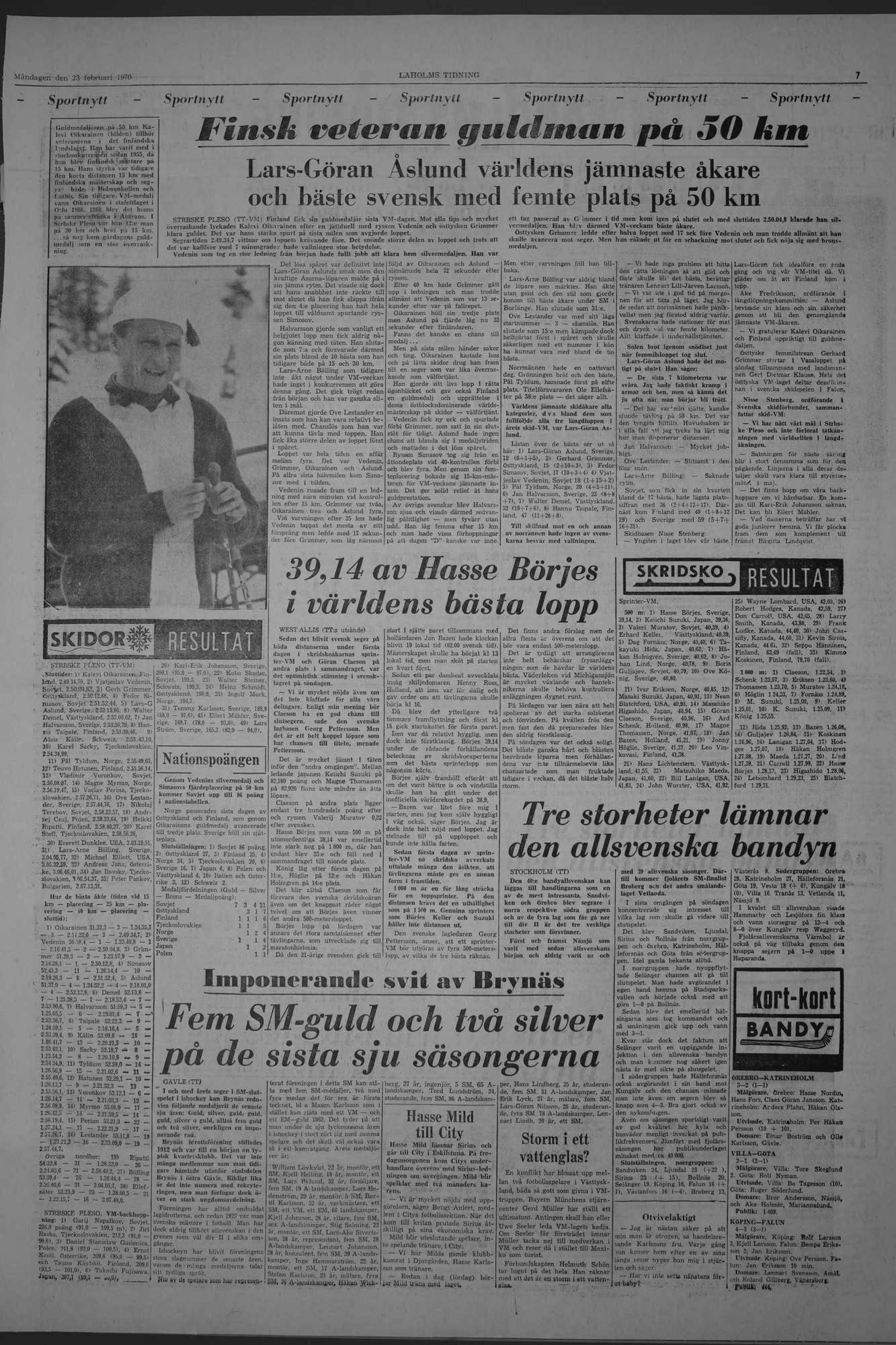 Laholms Tidning Måndag 23 februari 1970, sida 7