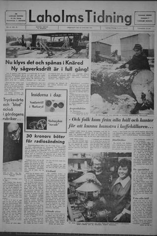 Förstasidan, Fredag 23 januari 1970