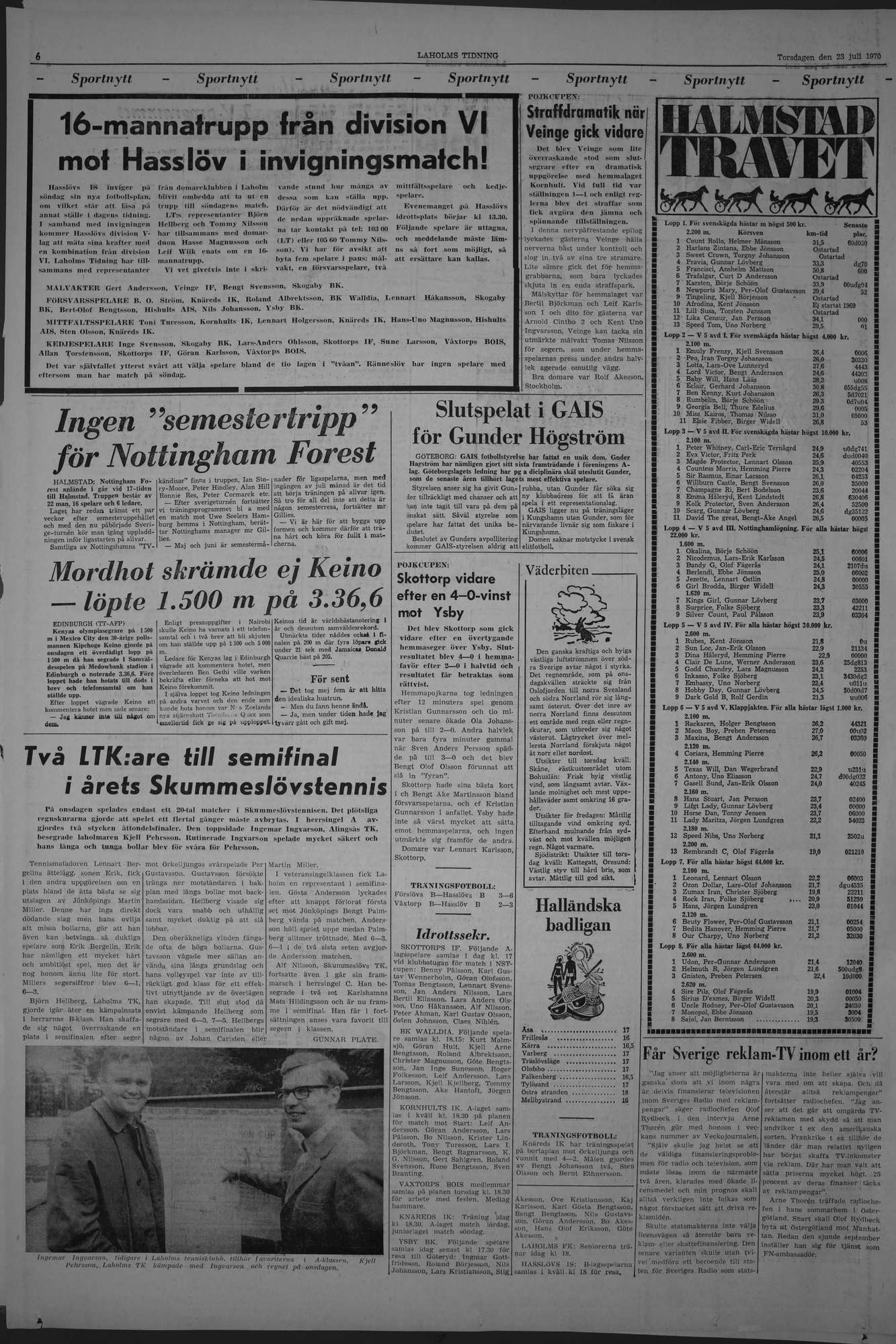 Laholms Tidning Torsdag 23 juli 1970, sida 6