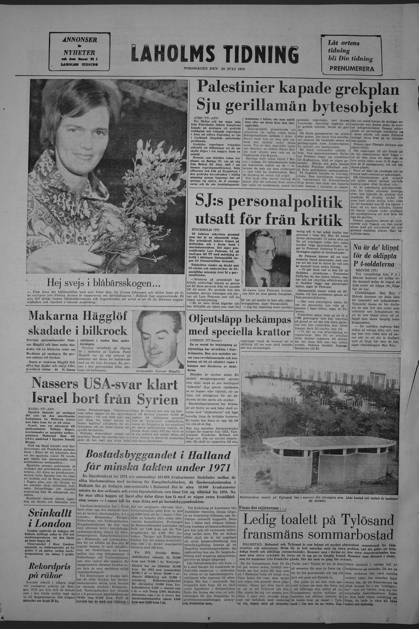 Laholms Tidning Torsdag 23 juli 1970, sida 8