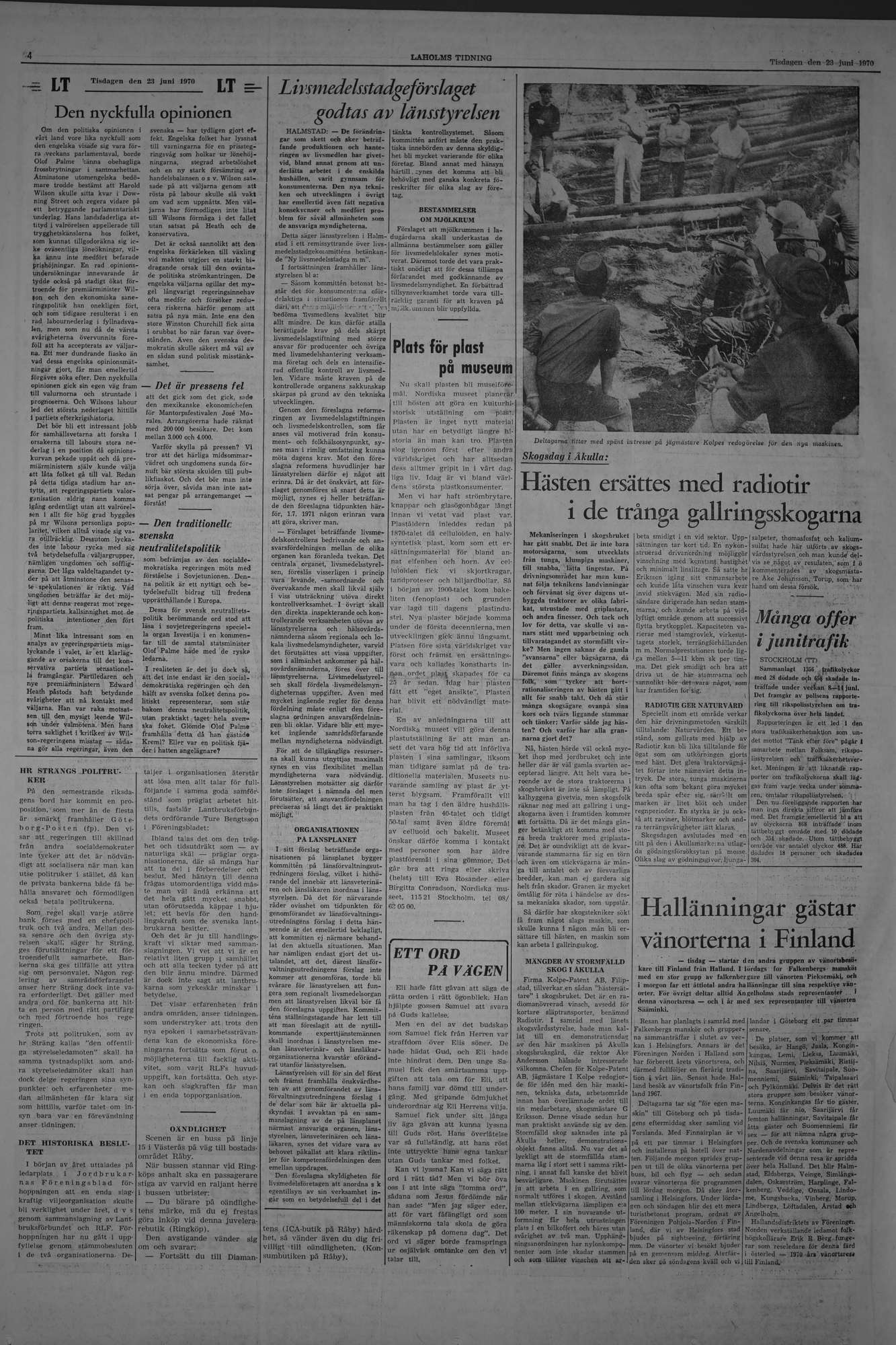 Laholms Tidning Tisdag 23 juni 1970, sida 4