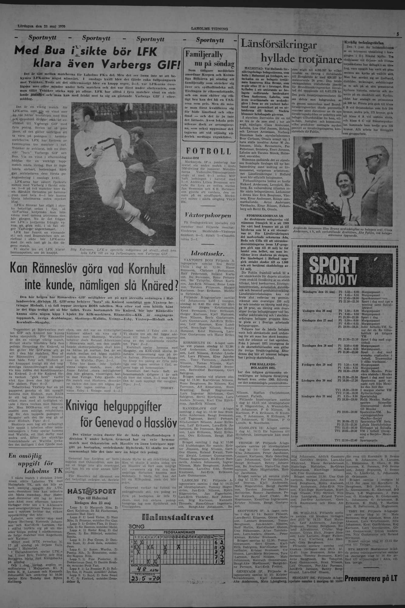 Laholms Tidning Lördag 23 maj 1970, sida 5