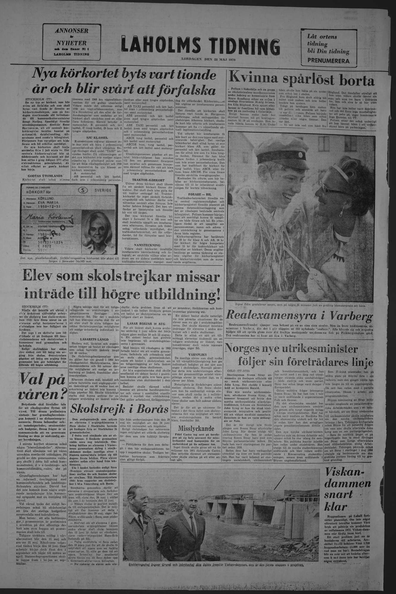 Laholms Tidning Lördag 23 maj 1970, sida 8