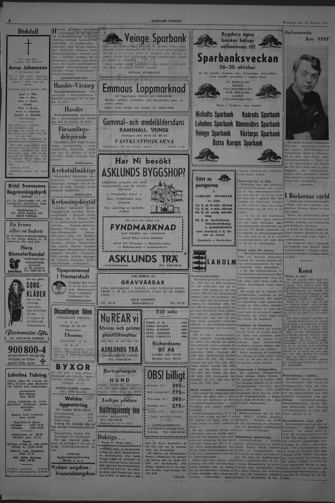 Laholms Tidning Fredag 23 oktober 1970, sida 2