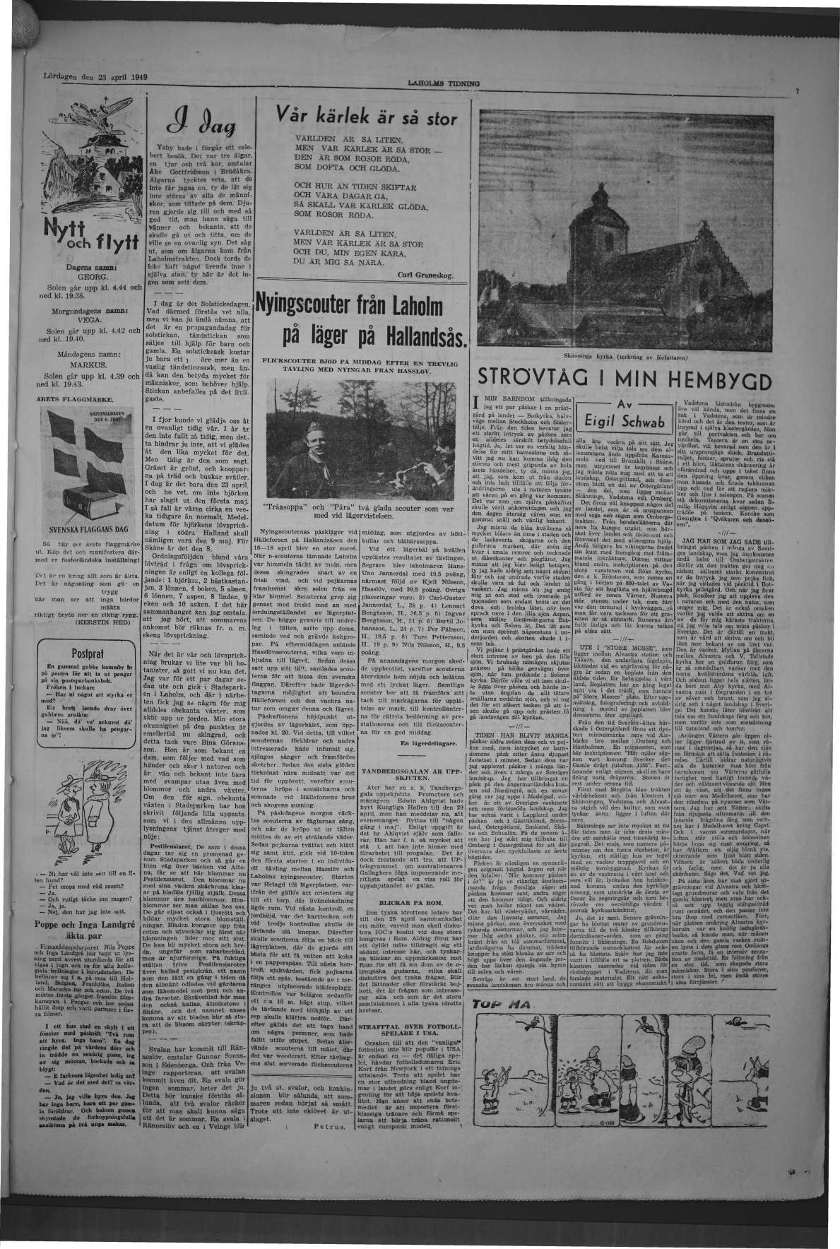 Laholms Tidning Lördag 23 april 1949, sida 7