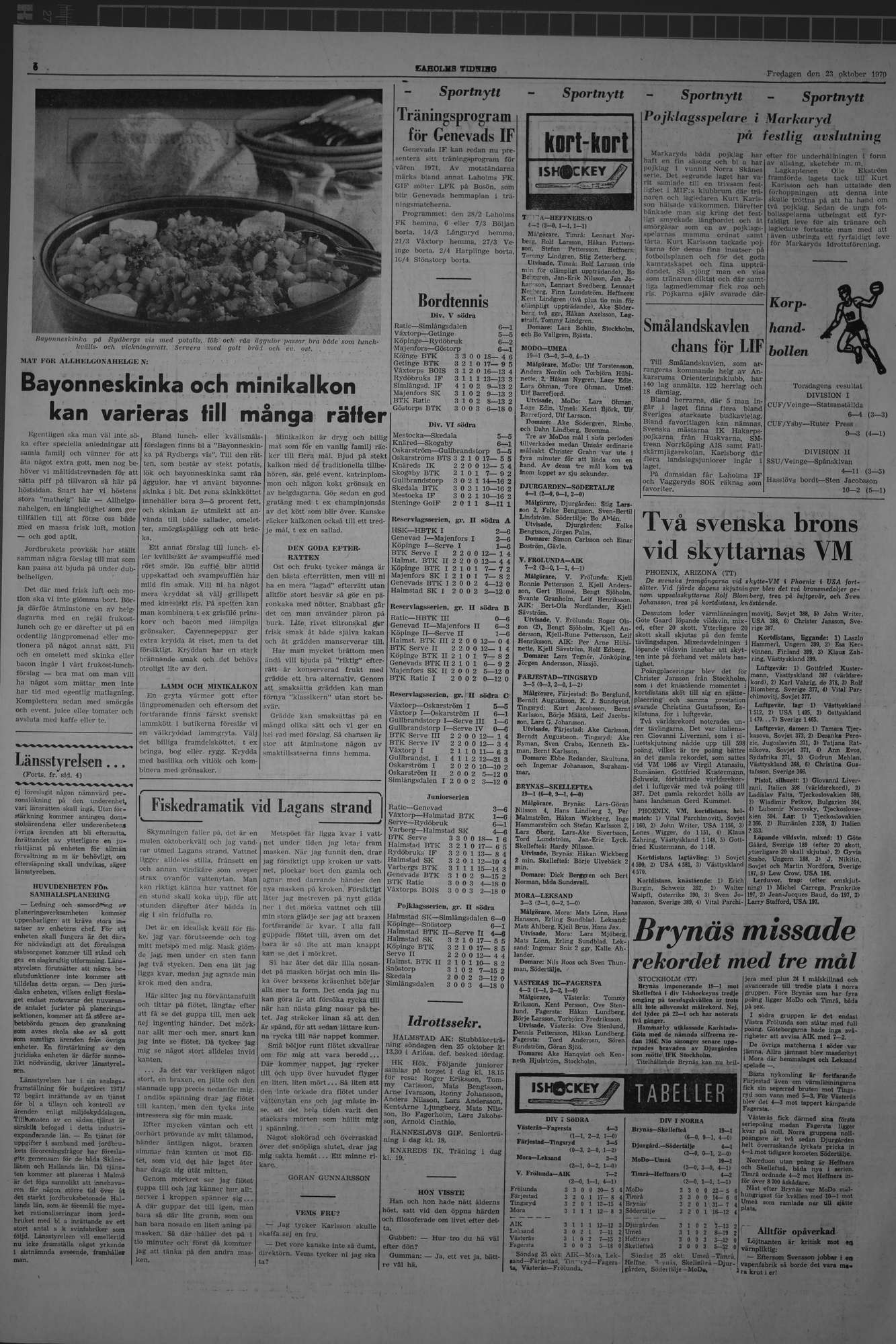 Laholms Tidning Fredag 23 oktober 1970, sida 6