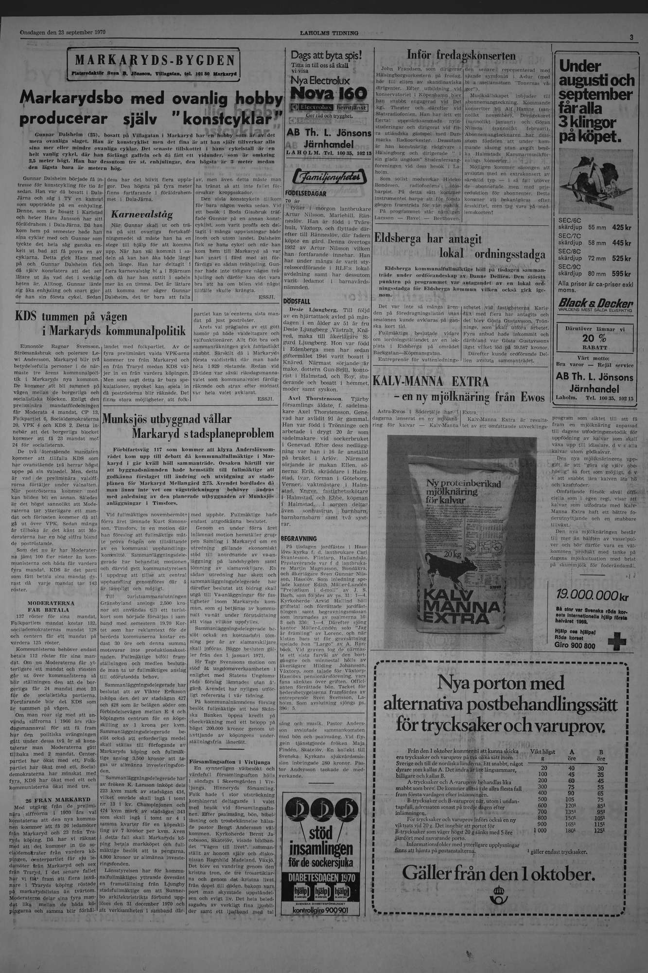 Laholms Tidning Onsdag 23 september 1970, sida 3