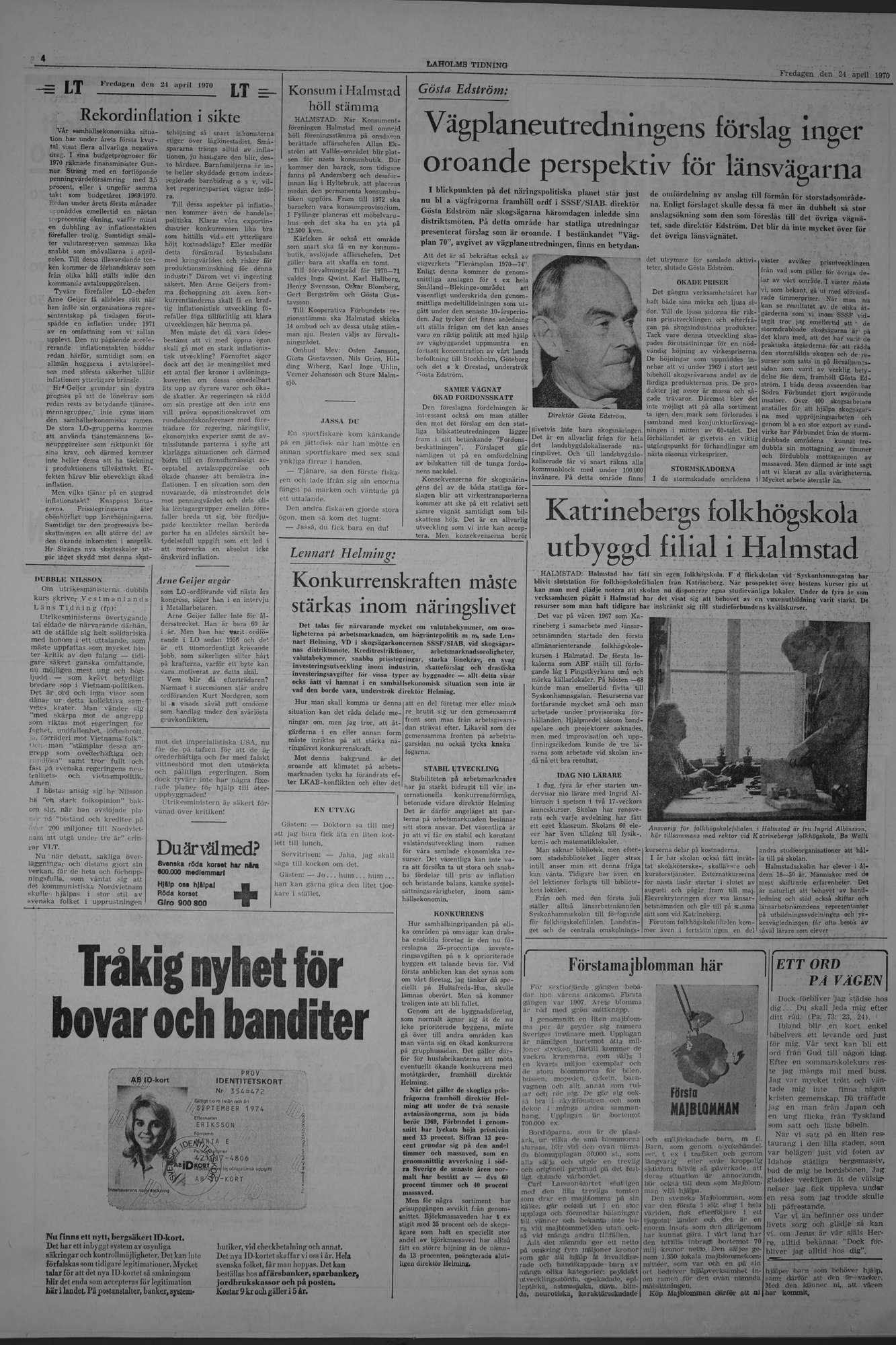 Laholms Tidning Fredag 24 april 1970, sida 4