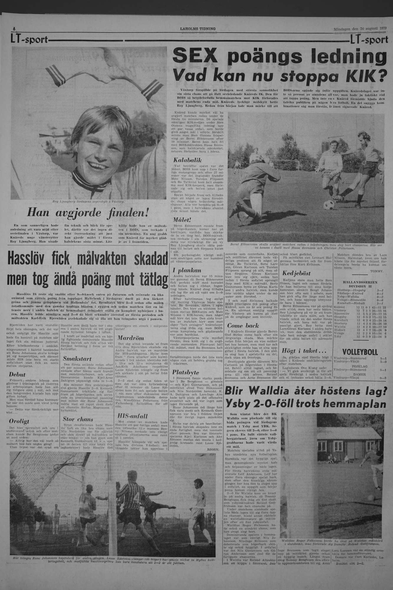Laholms Tidning Måndag 24 augusti 1970, sida 6
