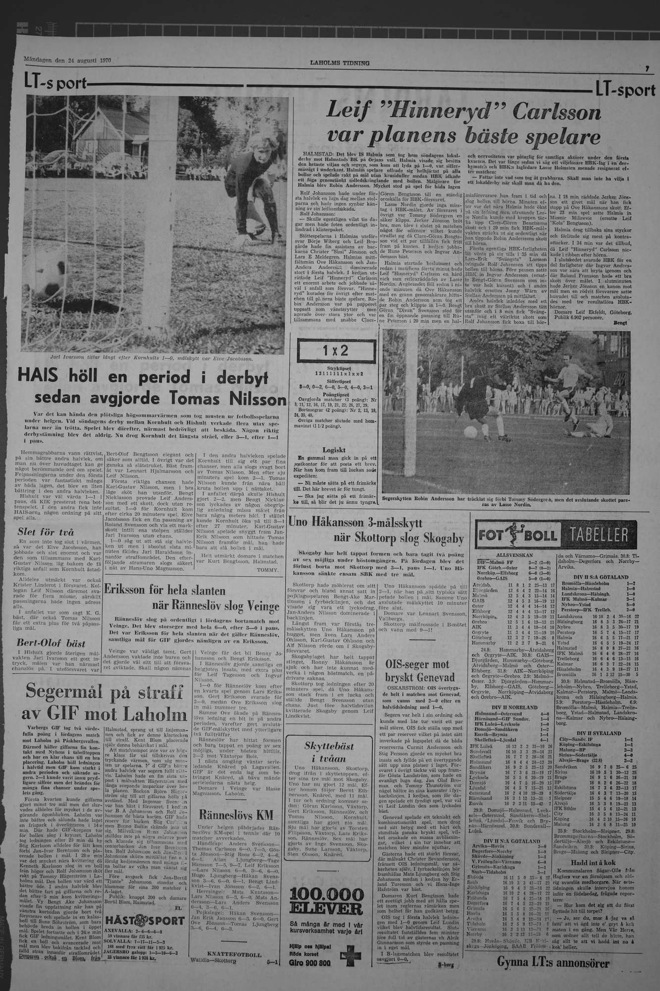 Laholms Tidning Måndag 24 augusti 1970, sida 7