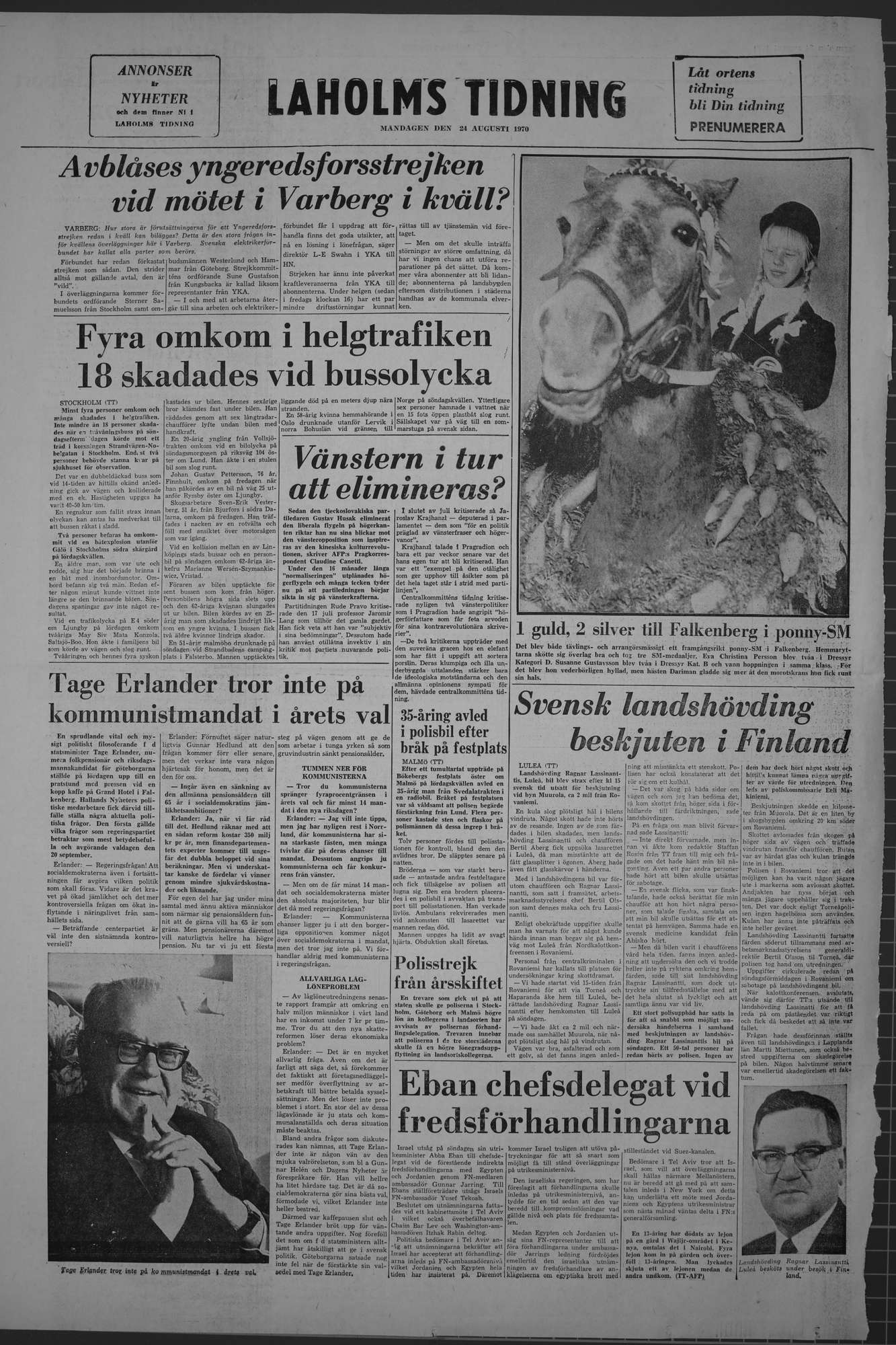 Laholms Tidning Måndag 24 augusti 1970, sida 8