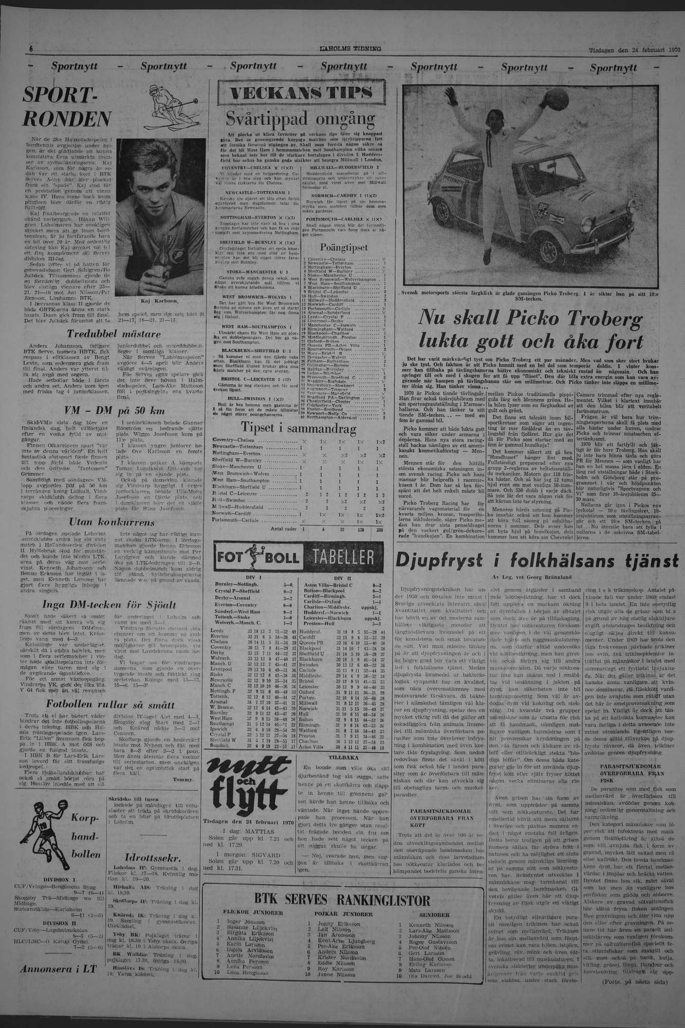 Laholms Tidning Tisdag 24 februari 1970, sida 6