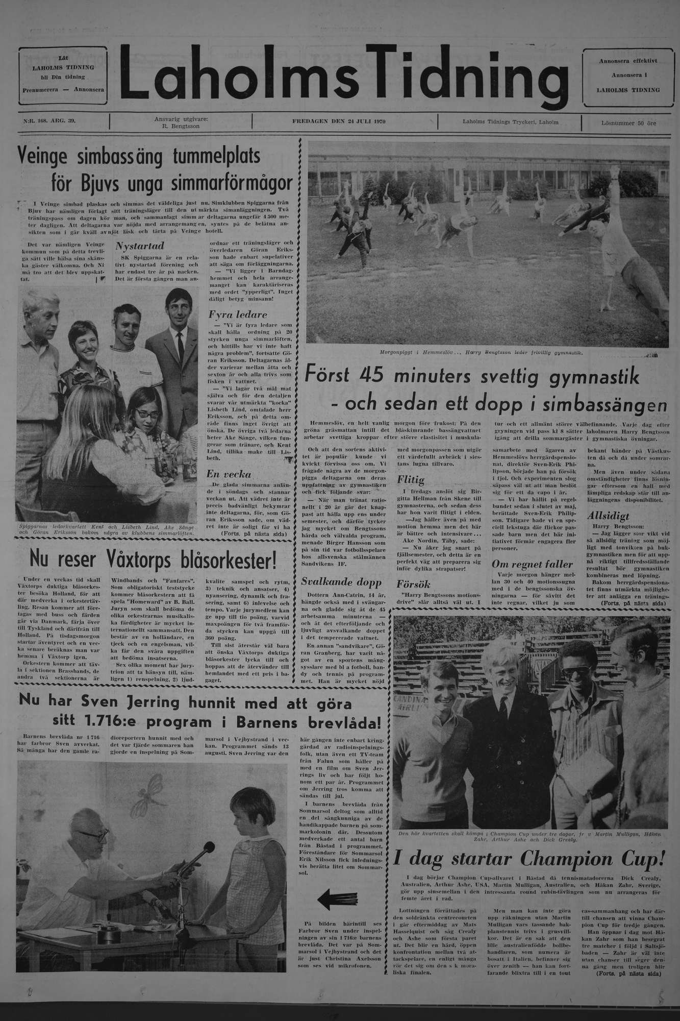 Laholms Tidning Fredag 24 juli 1970, sida 1