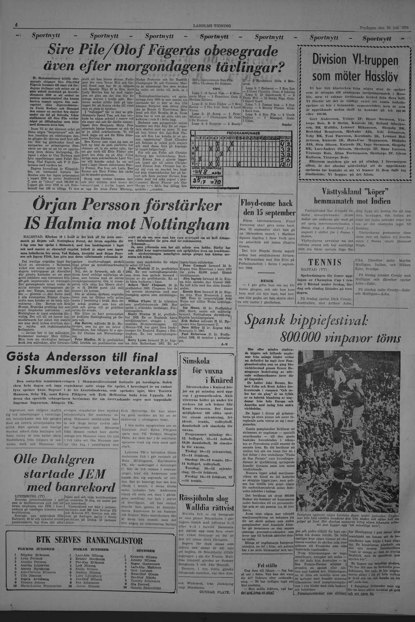 Laholms Tidning Fredag 24 juli 1970, sida 6