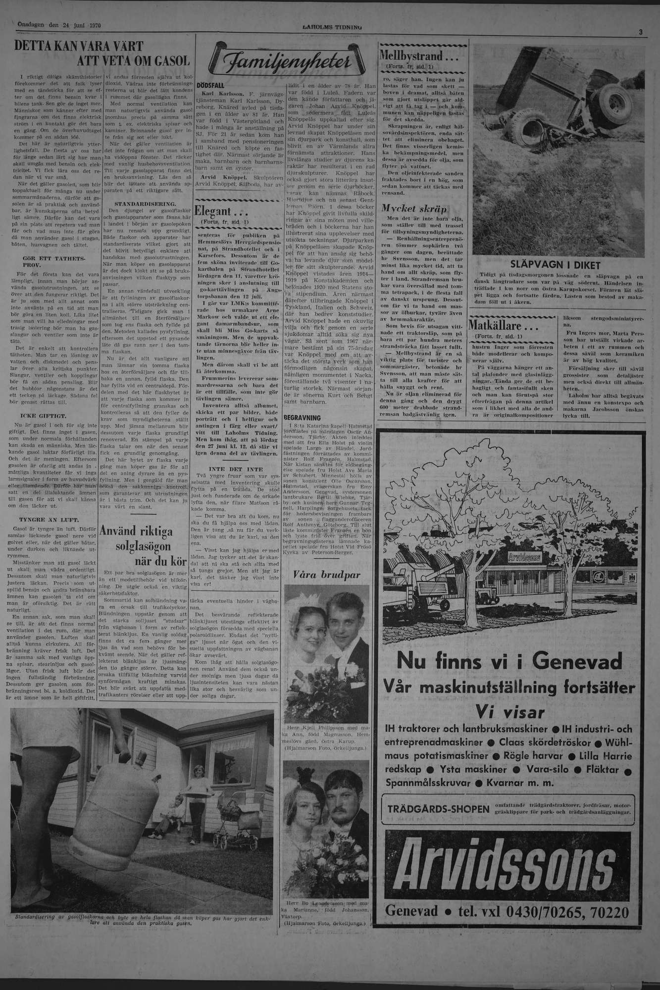 Laholms Tidning Onsdag 24 juni 1970, sida 3
