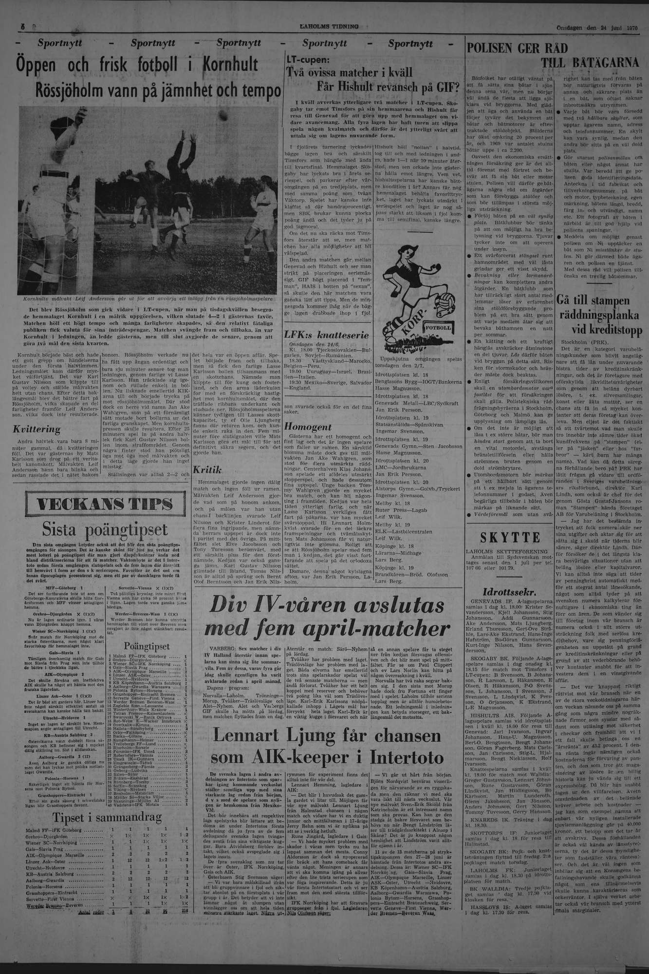 Laholms Tidning Onsdag 24 juni 1970, sida 6