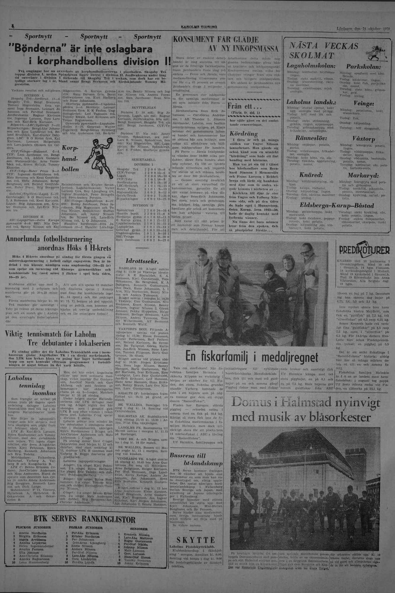 Laholms Tidning Lördag 24 oktober 1970, sida 6