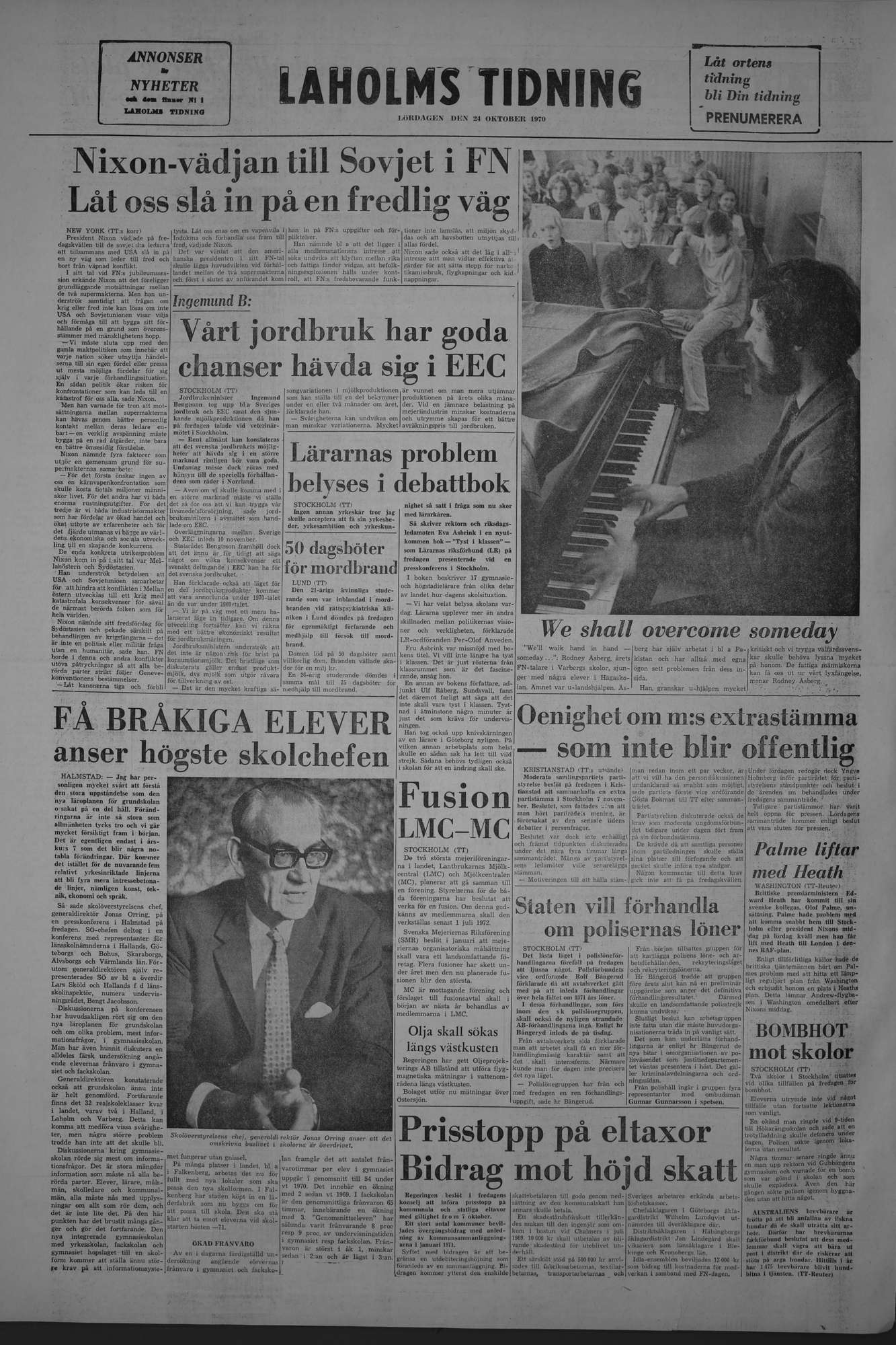 Laholms Tidning Lördag 24 oktober 1970, sida 8