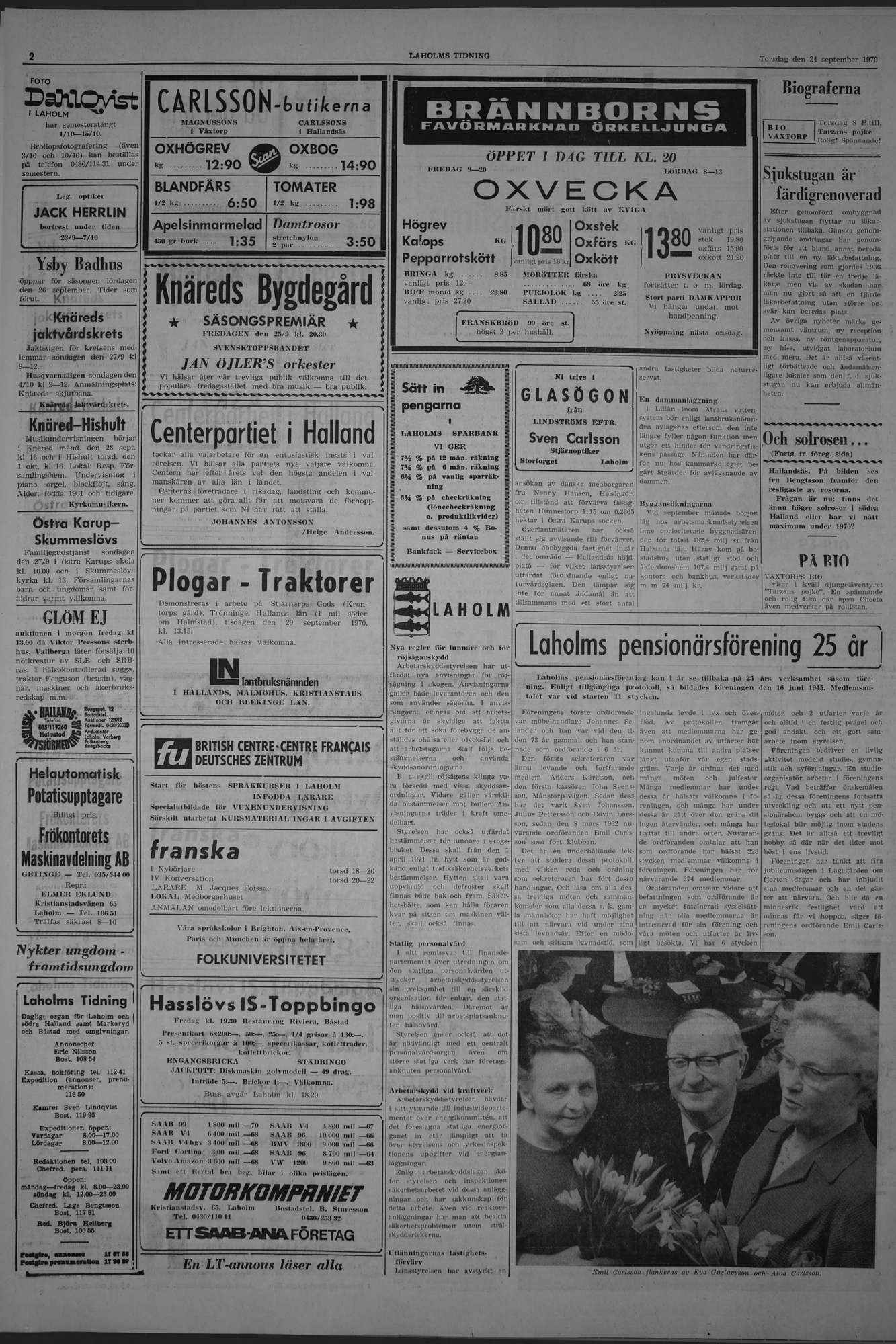 Laholms Tidning Torsdag 24 september 1970, sida 2