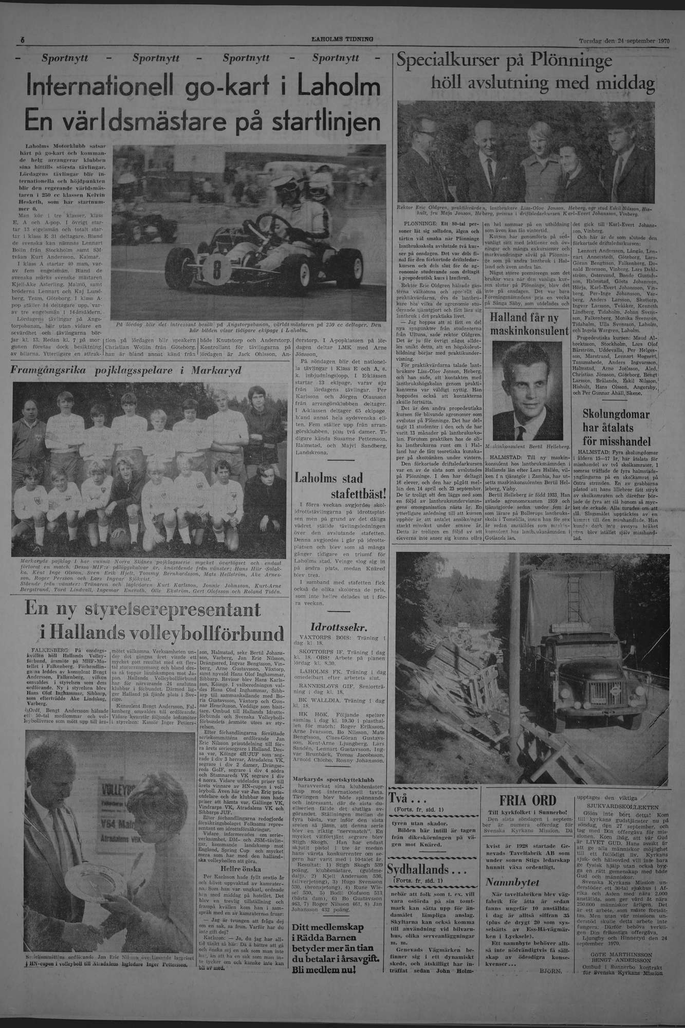 Laholms Tidning Torsdag 24 september 1970, sida 6