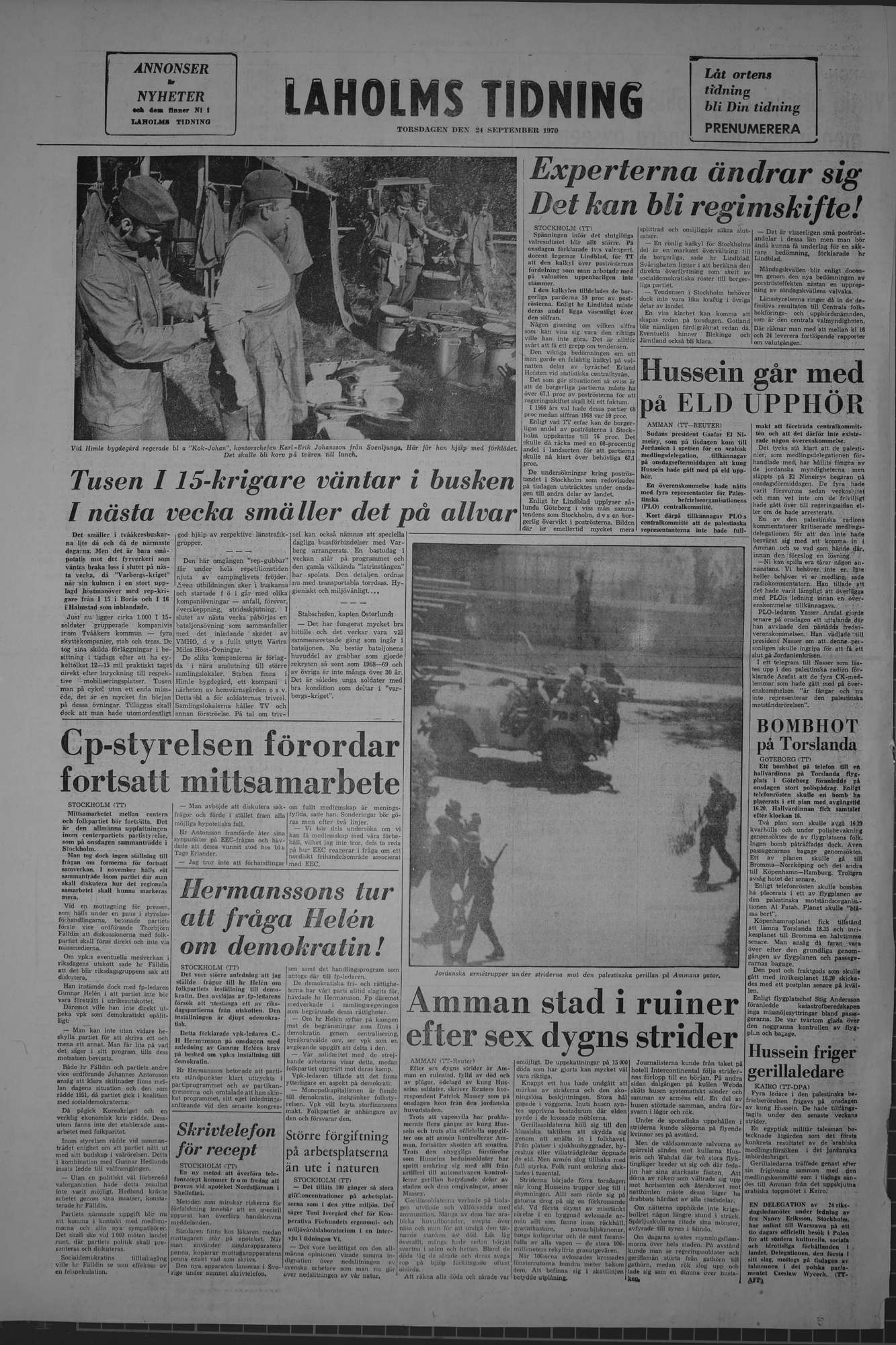 Laholms Tidning Torsdag 24 september 1970, sida 8