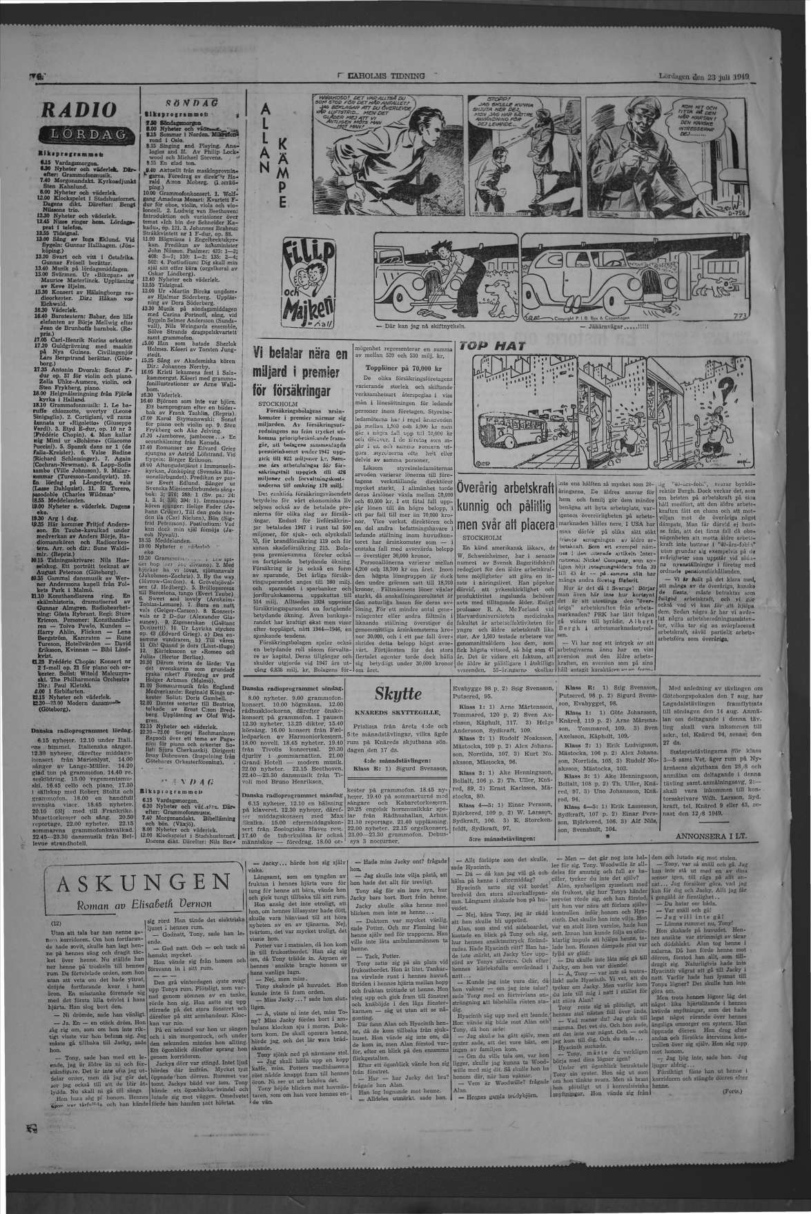Laholms Tidning Lördag 23 juli 1949, sida 8