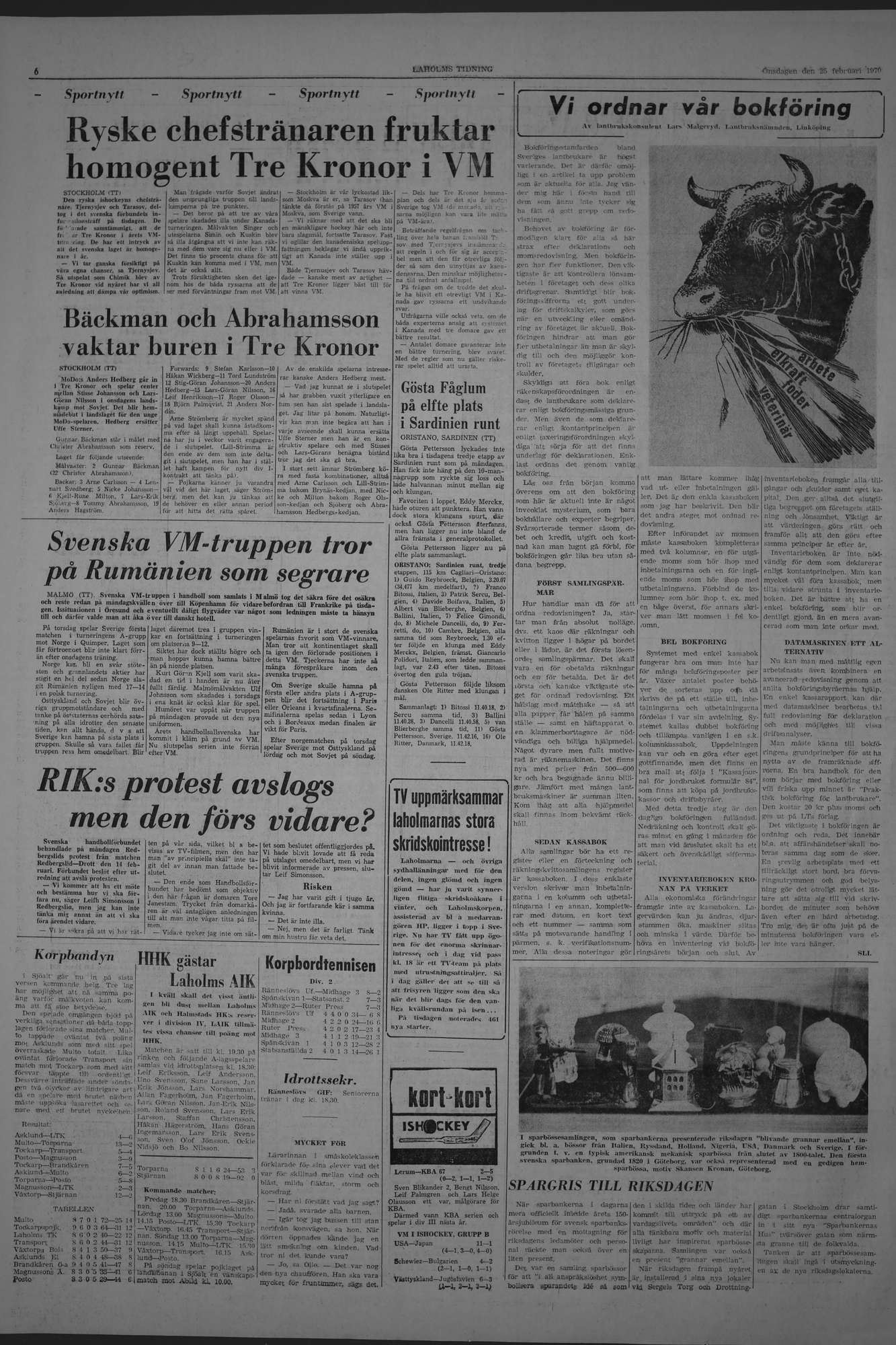 Laholms Tidning Onsdag 25 februari 1970, sida 6
