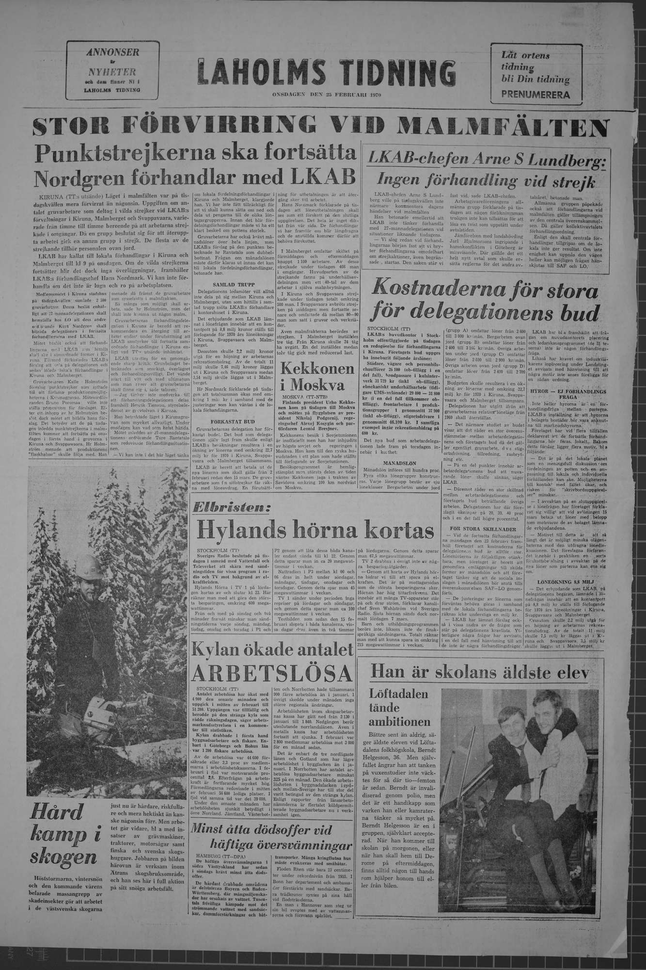 Laholms Tidning Onsdag 25 februari 1970, sida 8