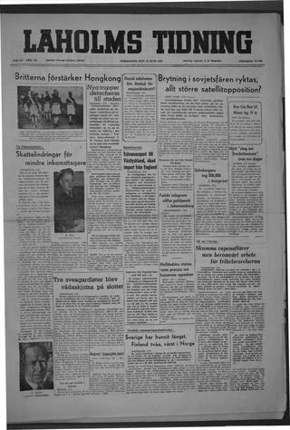 Förstasidan, Torsdag 23 juni 1949