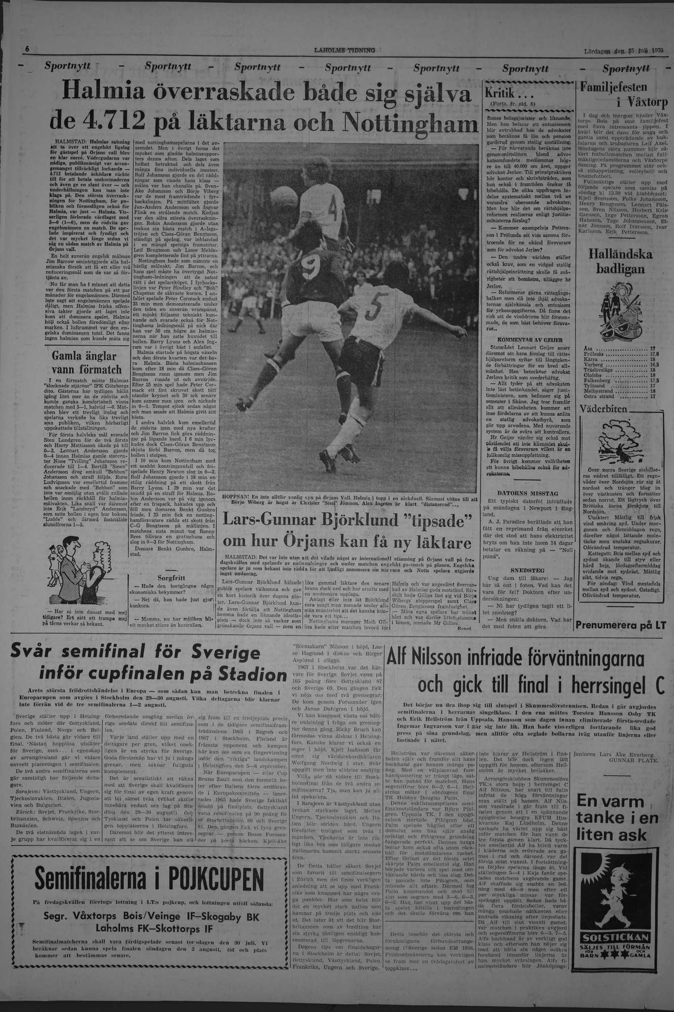 Laholms Tidning Lördag 25 juli 1970, sida 6