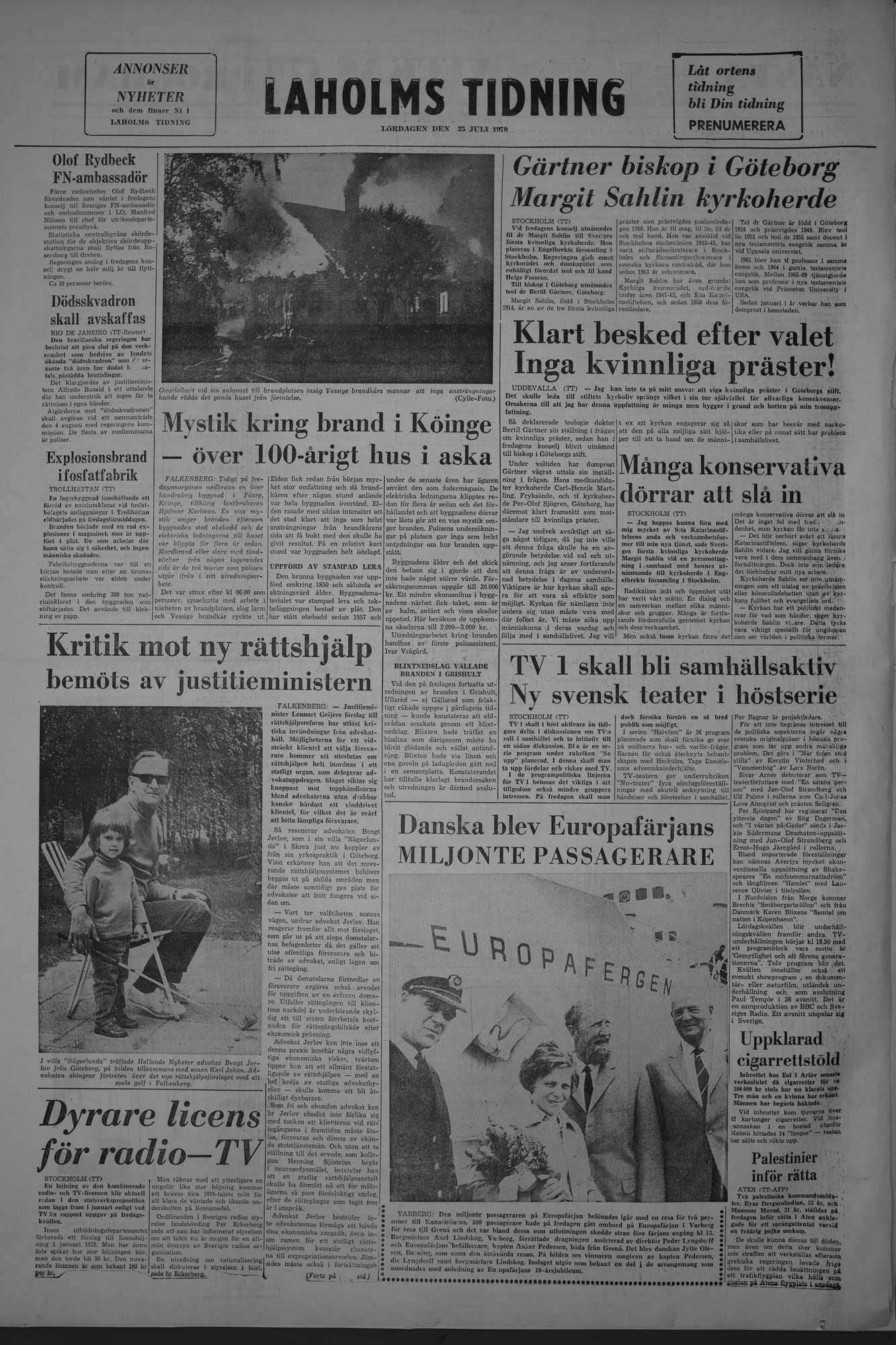 Laholms Tidning Lördag 25 juli 1970, sida 8