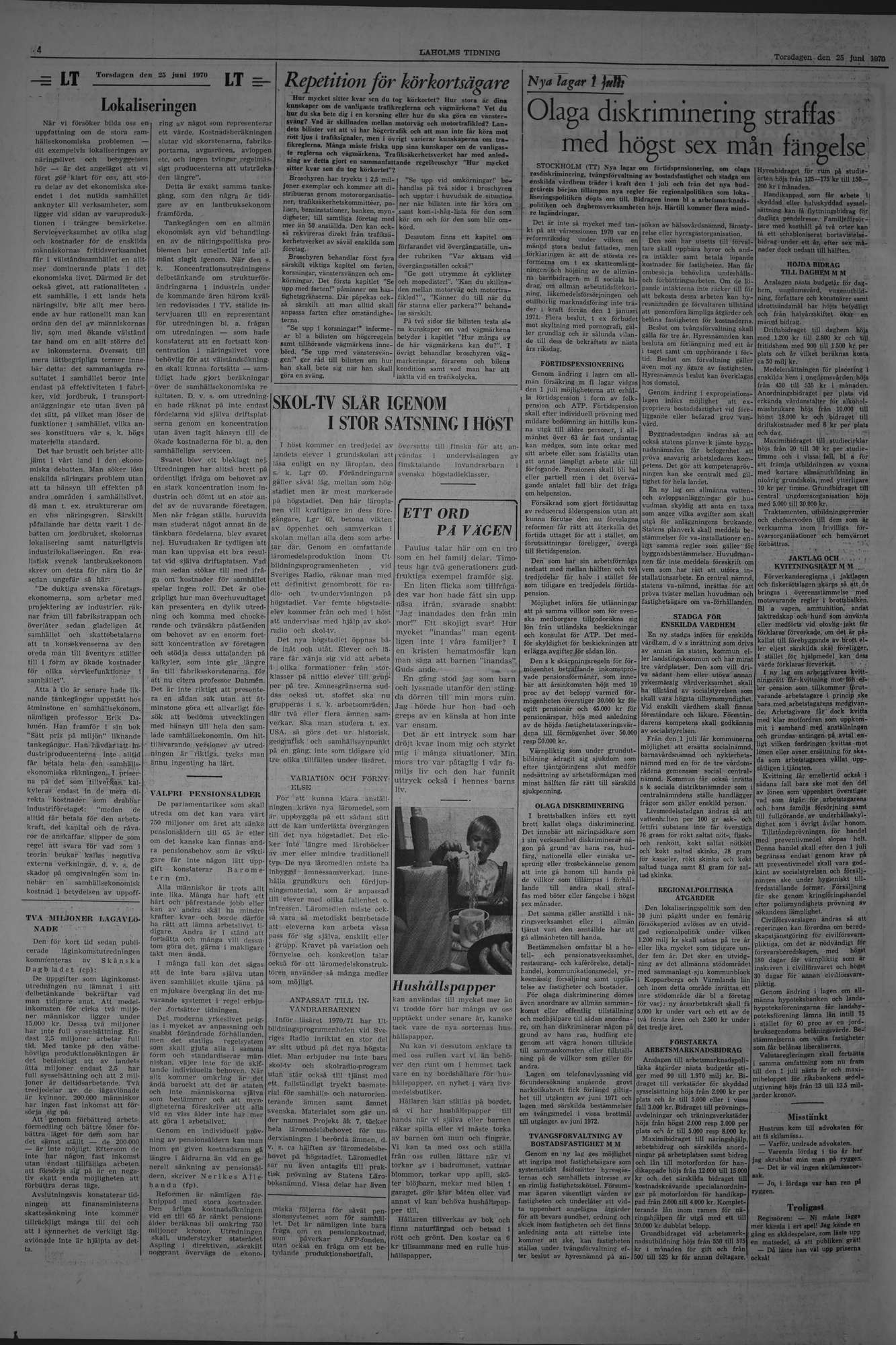 Laholms Tidning Torsdag 25 juni 1970, sida 4