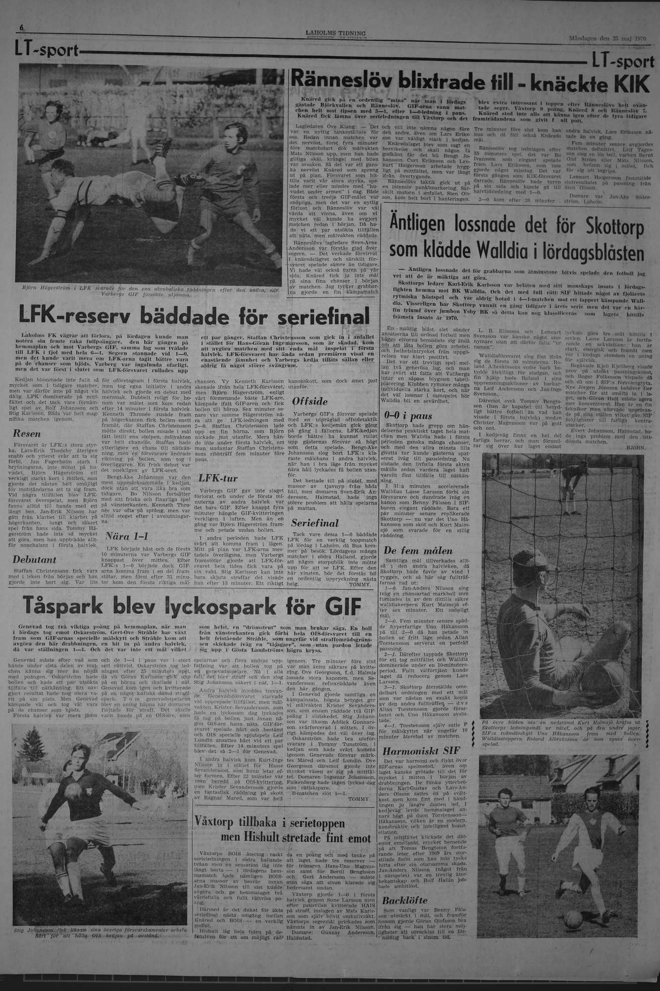 Laholms Tidning Måndag 25 maj 1970, sida 6