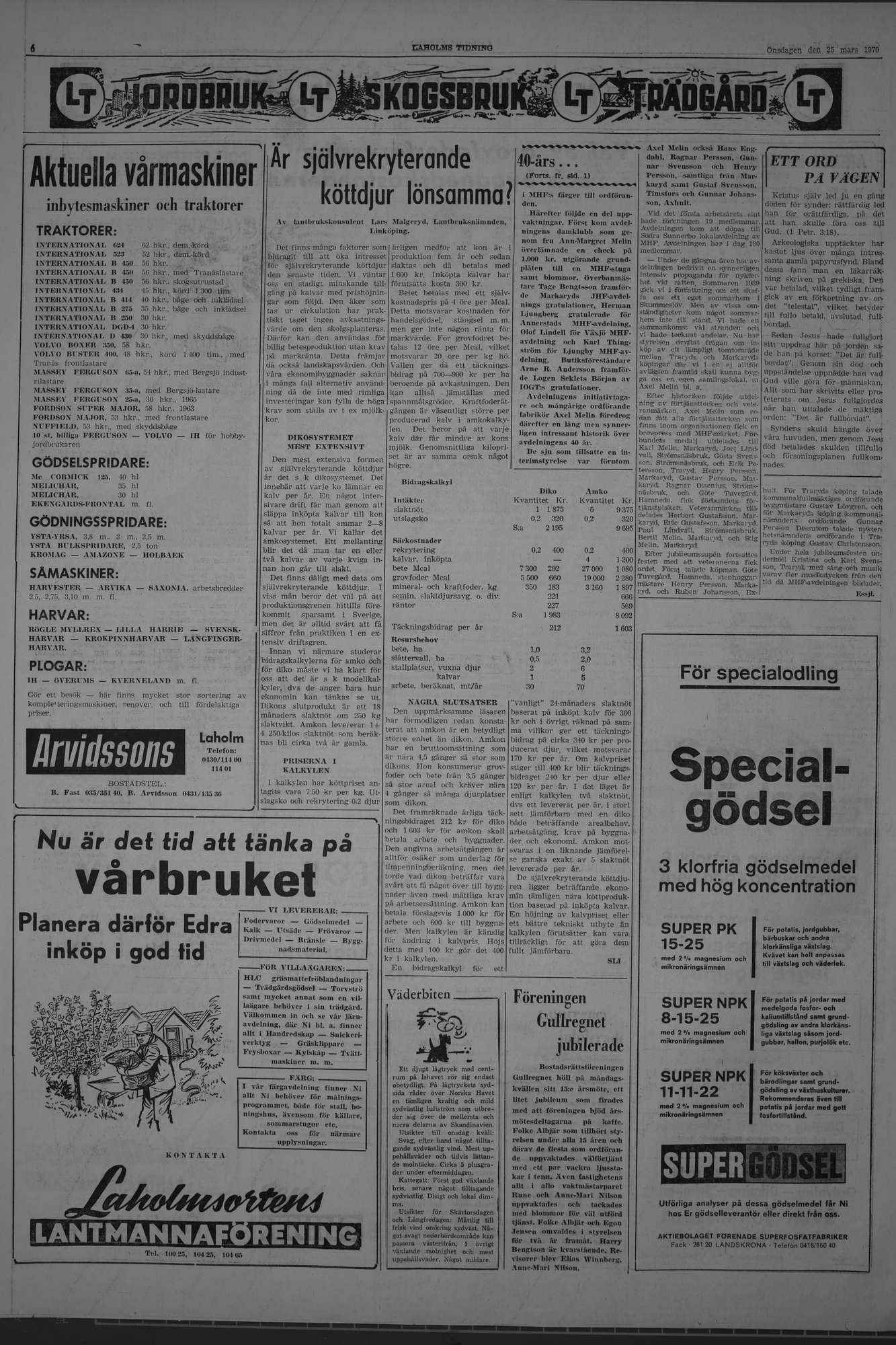 Laholms Tidning Onsdag 25 mars 1970, sida 6