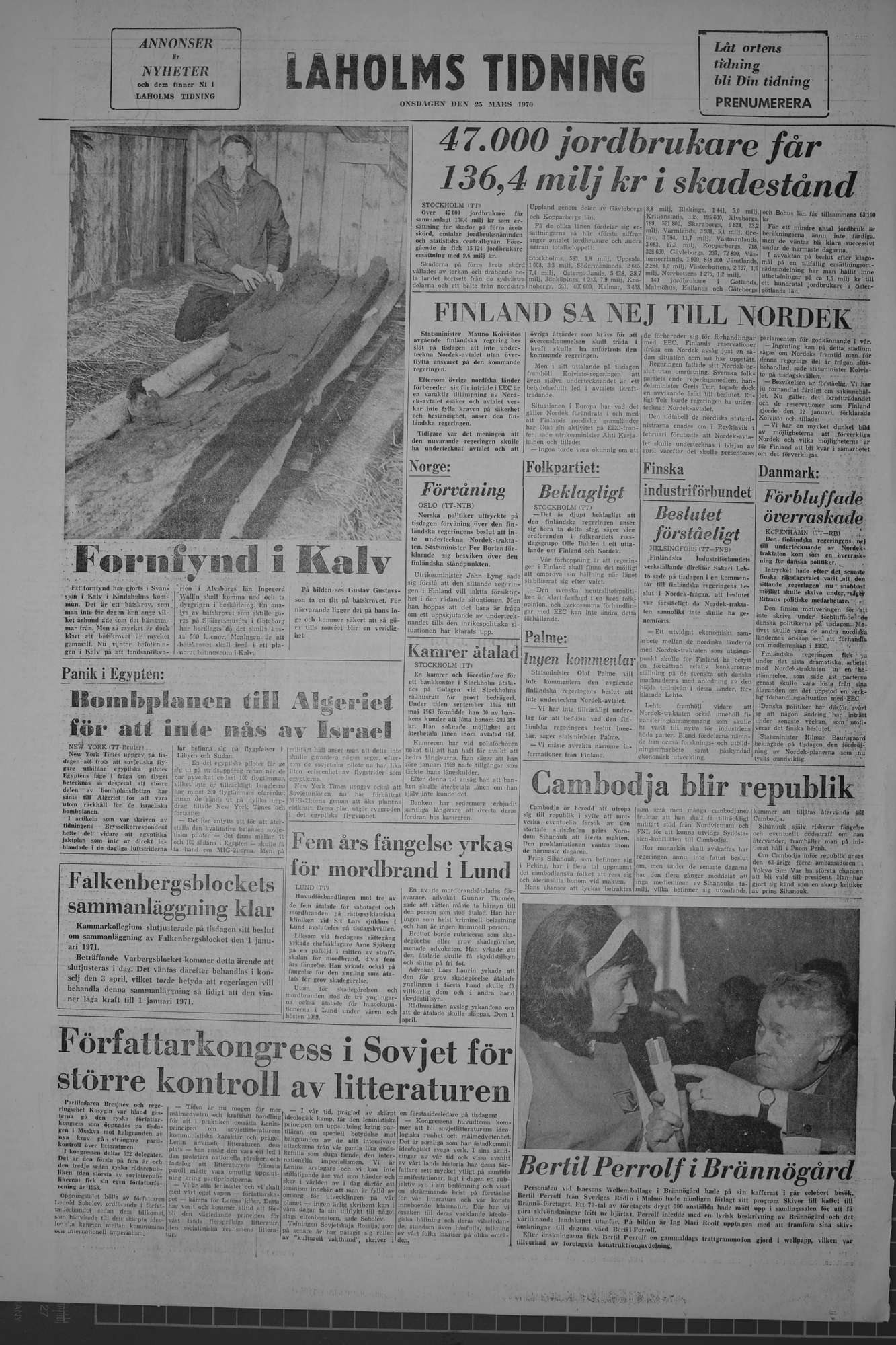 Laholms Tidning Onsdag 25 mars 1970, sida 8