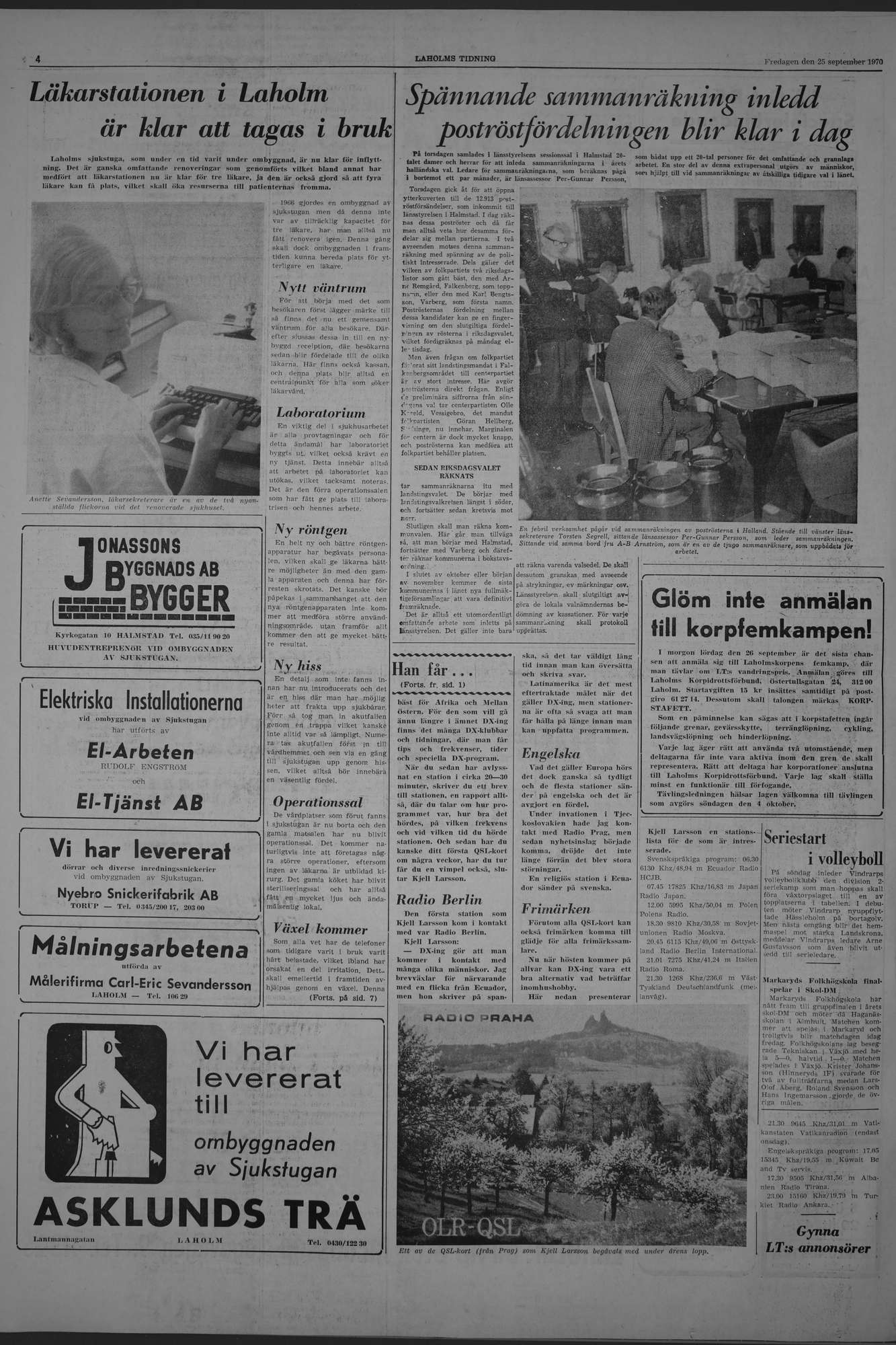 Laholms Tidning Fredag 25 september 1970, sida 4
