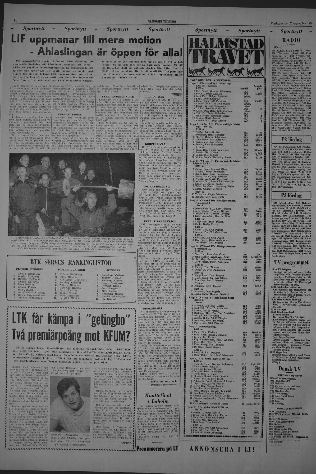 Laholms Tidning Fredag 25 september 1970, sida 6
