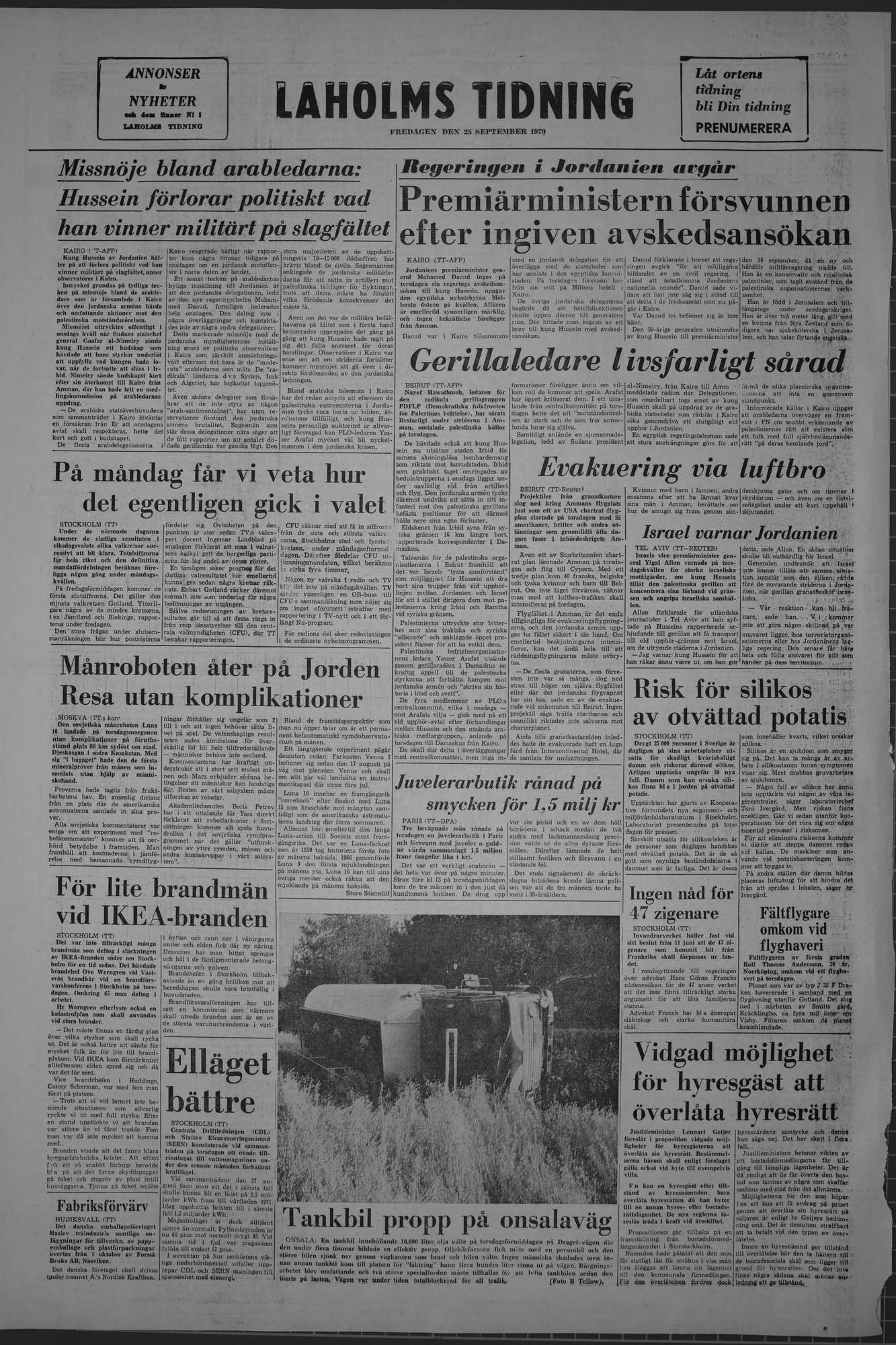 Laholms Tidning Fredag 25 september 1970, sida 8