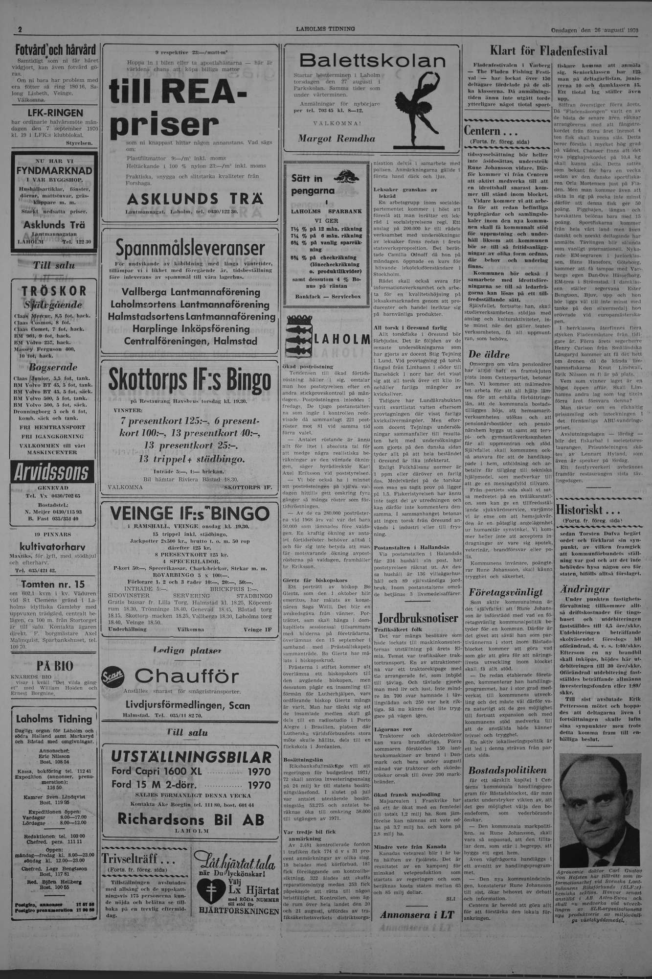 Laholms Tidning Onsdag 26 augusti 1970, sida 2