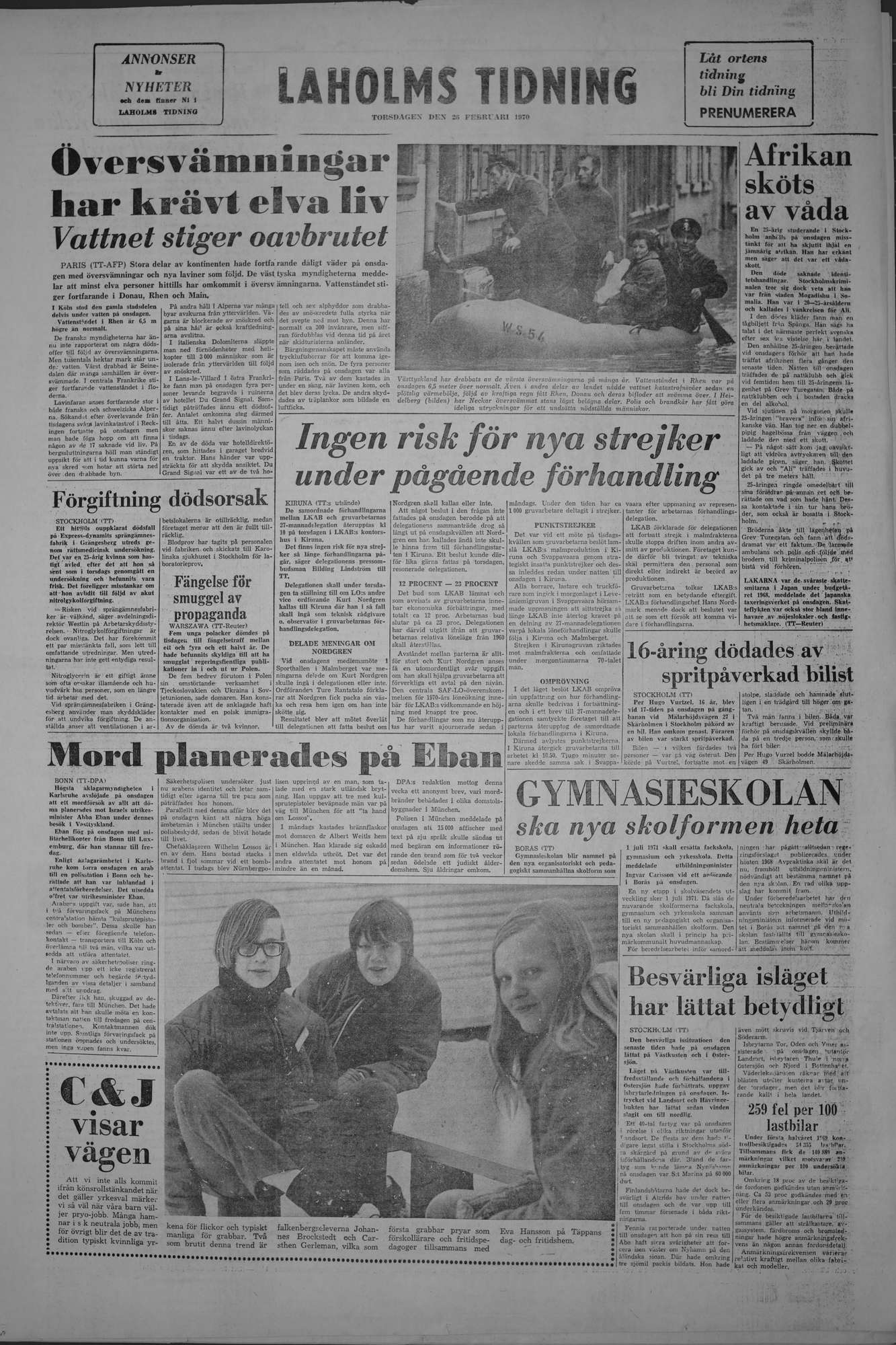 Laholms Tidning Torsdag 26 februari 1970, sida 8