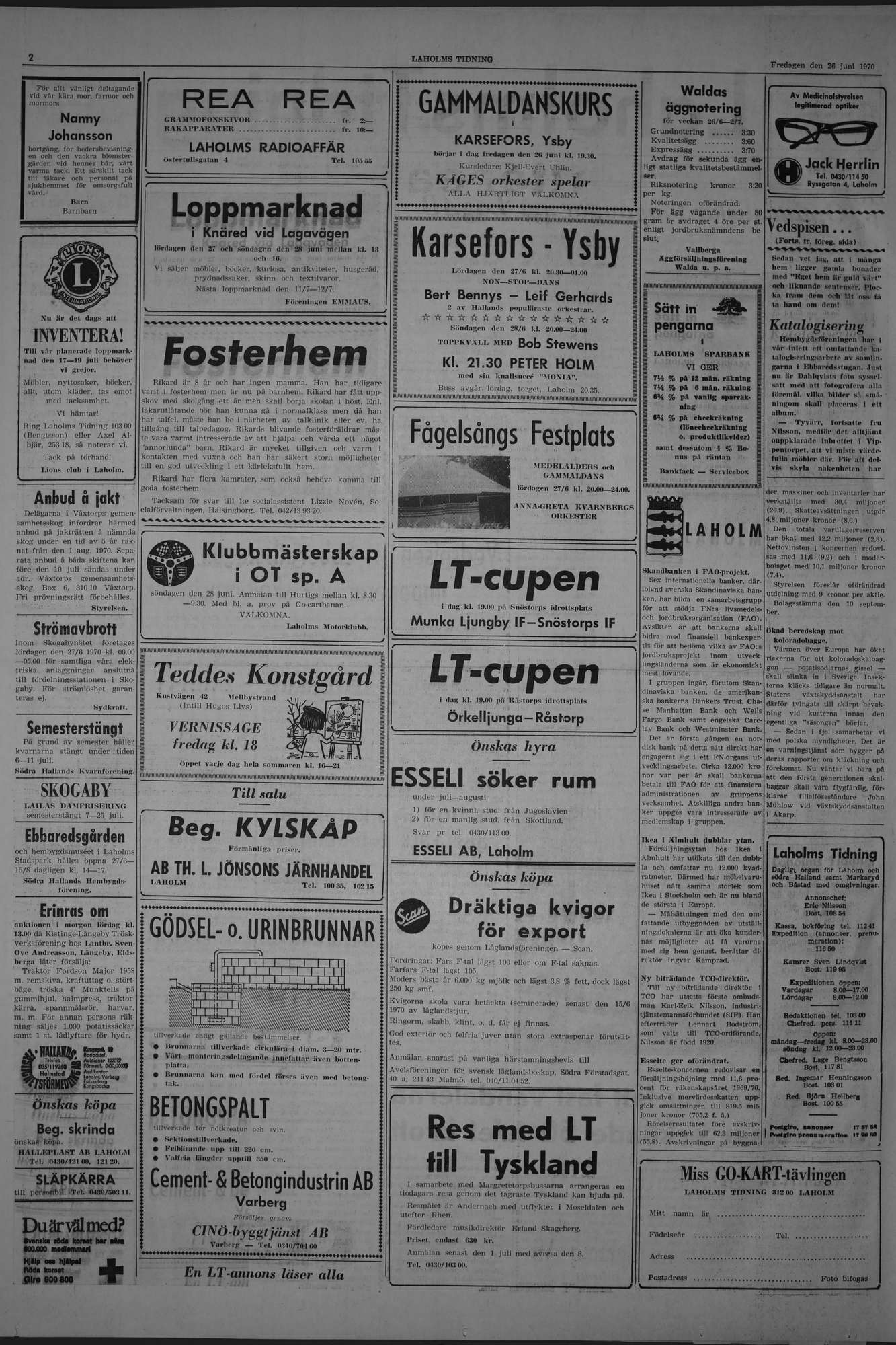 Laholms Tidning Fredag 26 juni 1970, sida 2