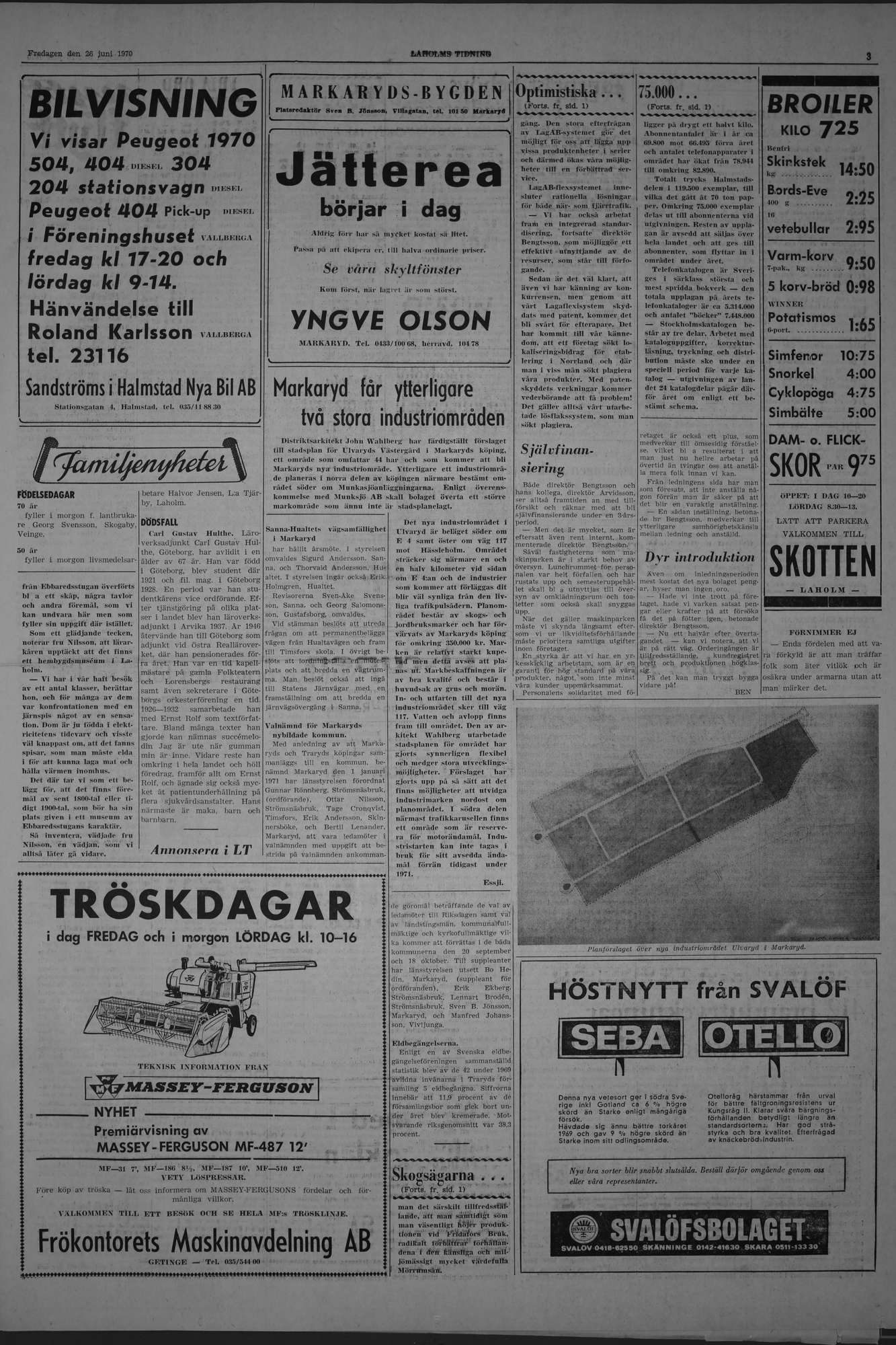 Laholms Tidning Fredag 26 juni 1970, sida 3
